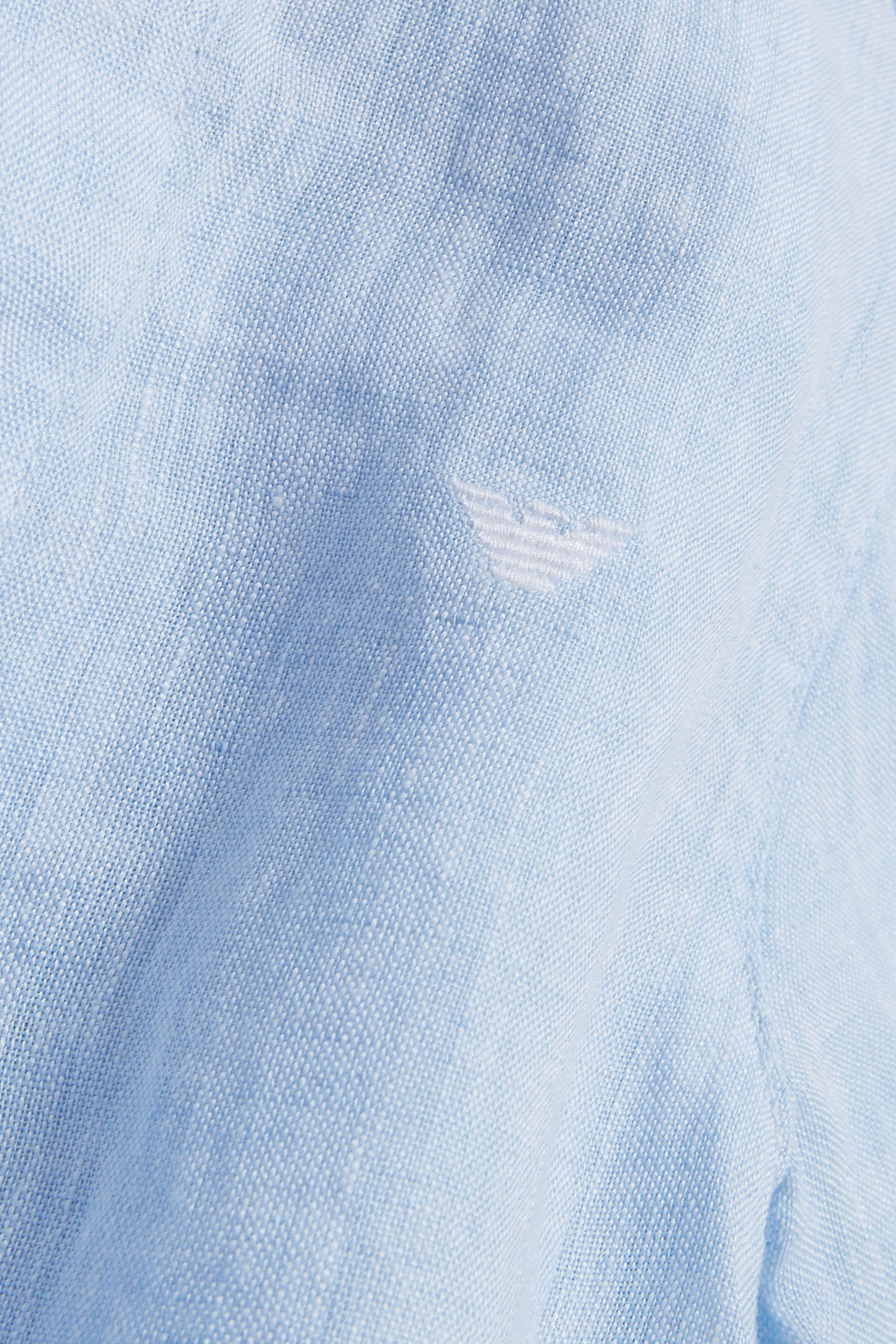 قميص بتطريز شعار الماركة كتان للأطفال