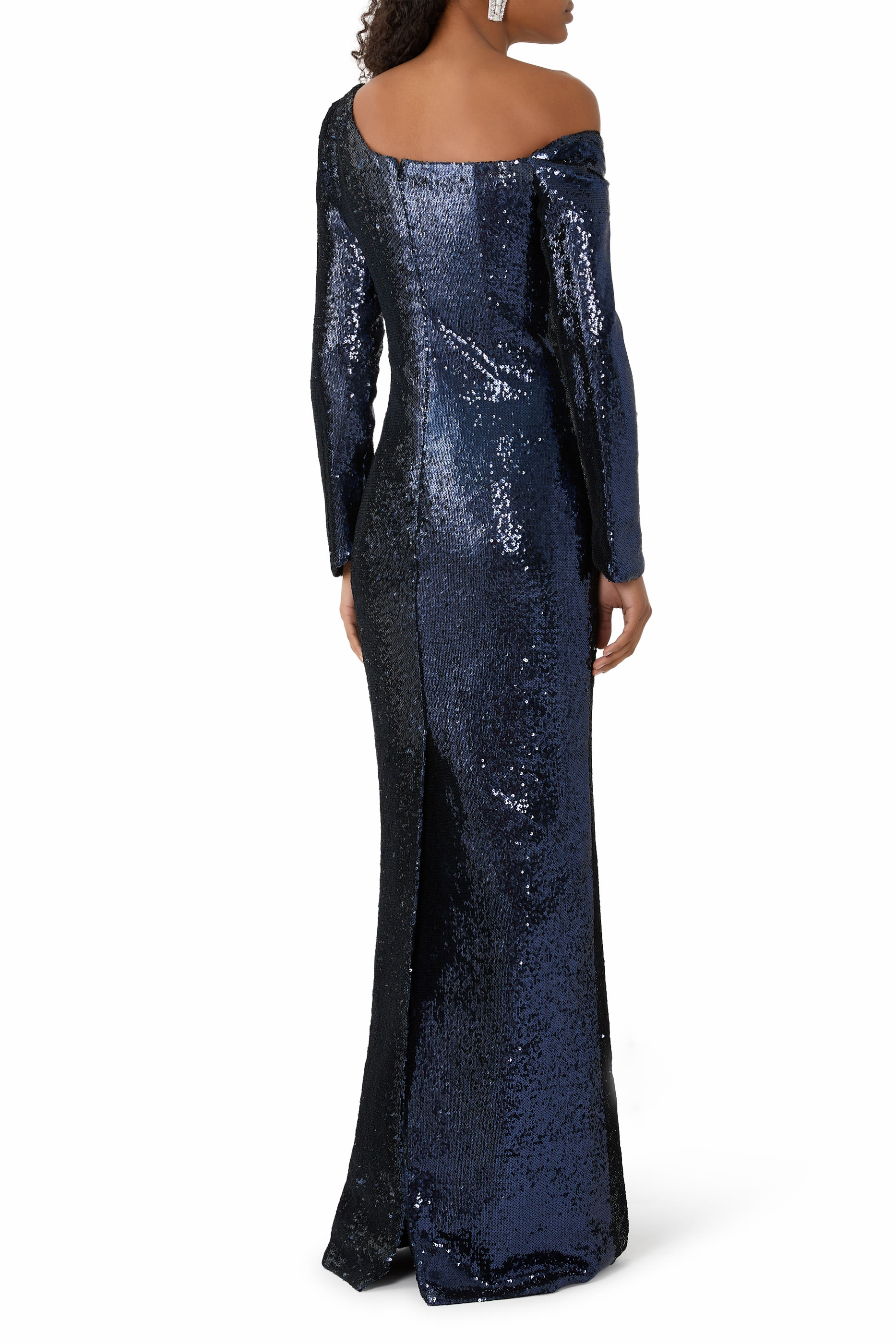 فستان سهرة كوميت بياقة مطوية