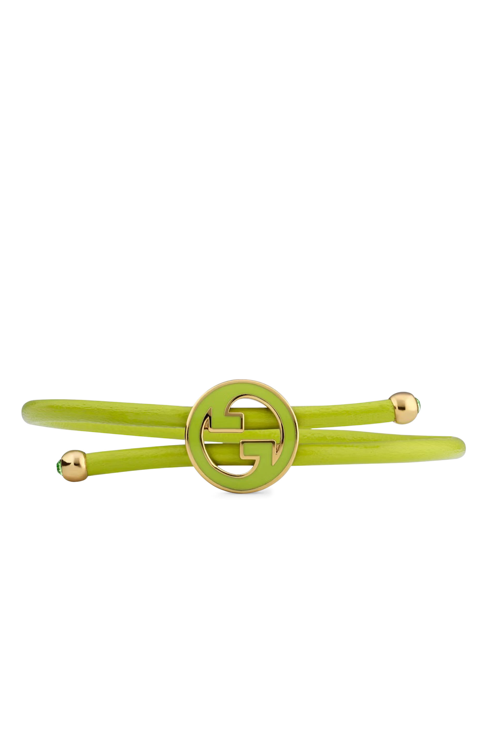 سوار بحلية دائرية بشعار حرف الماركة بتصميم متداخل مطلي بمينا