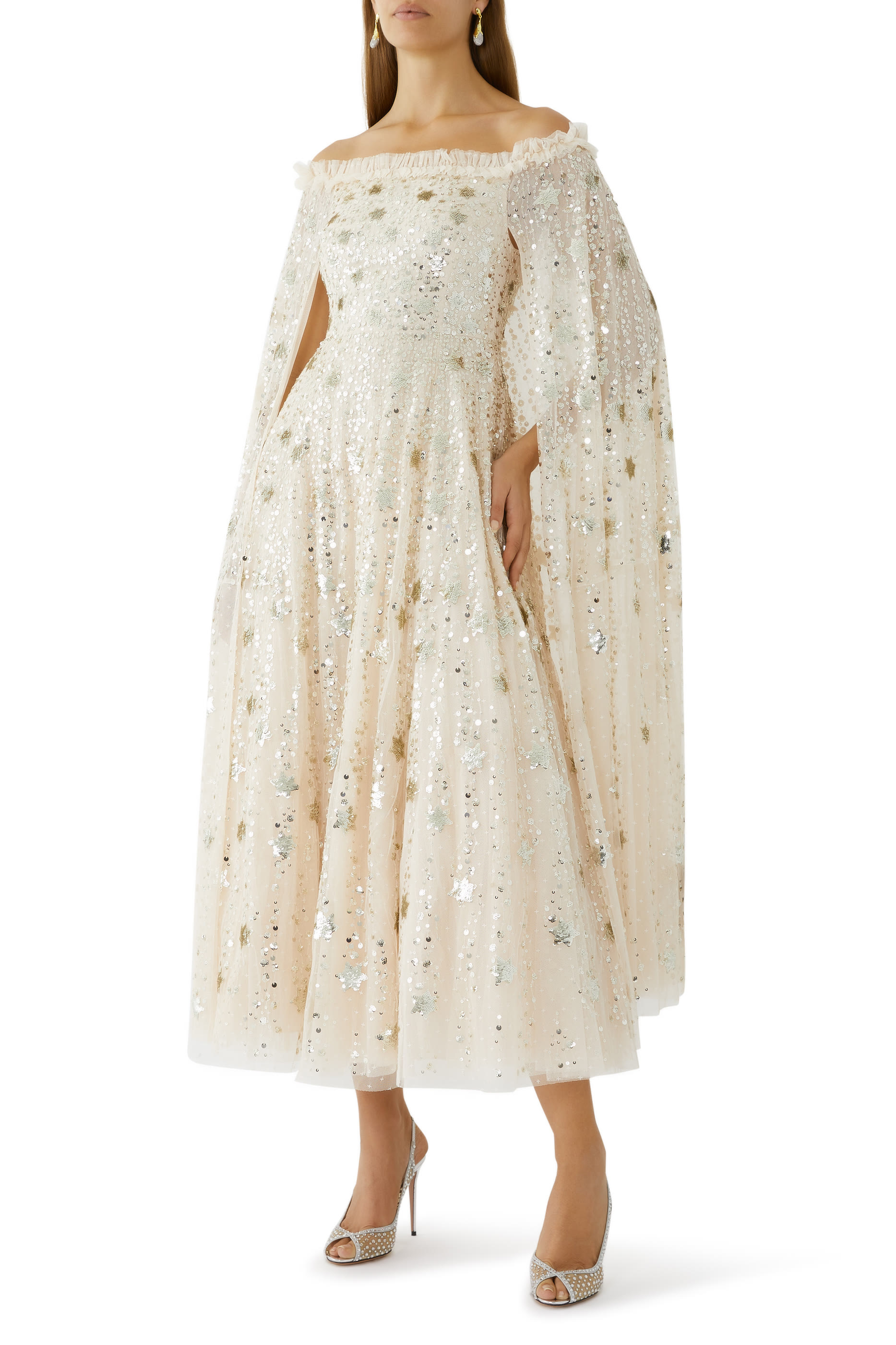 فستان سهرة شوتينغ ستارز بكاب بطول الكاحل