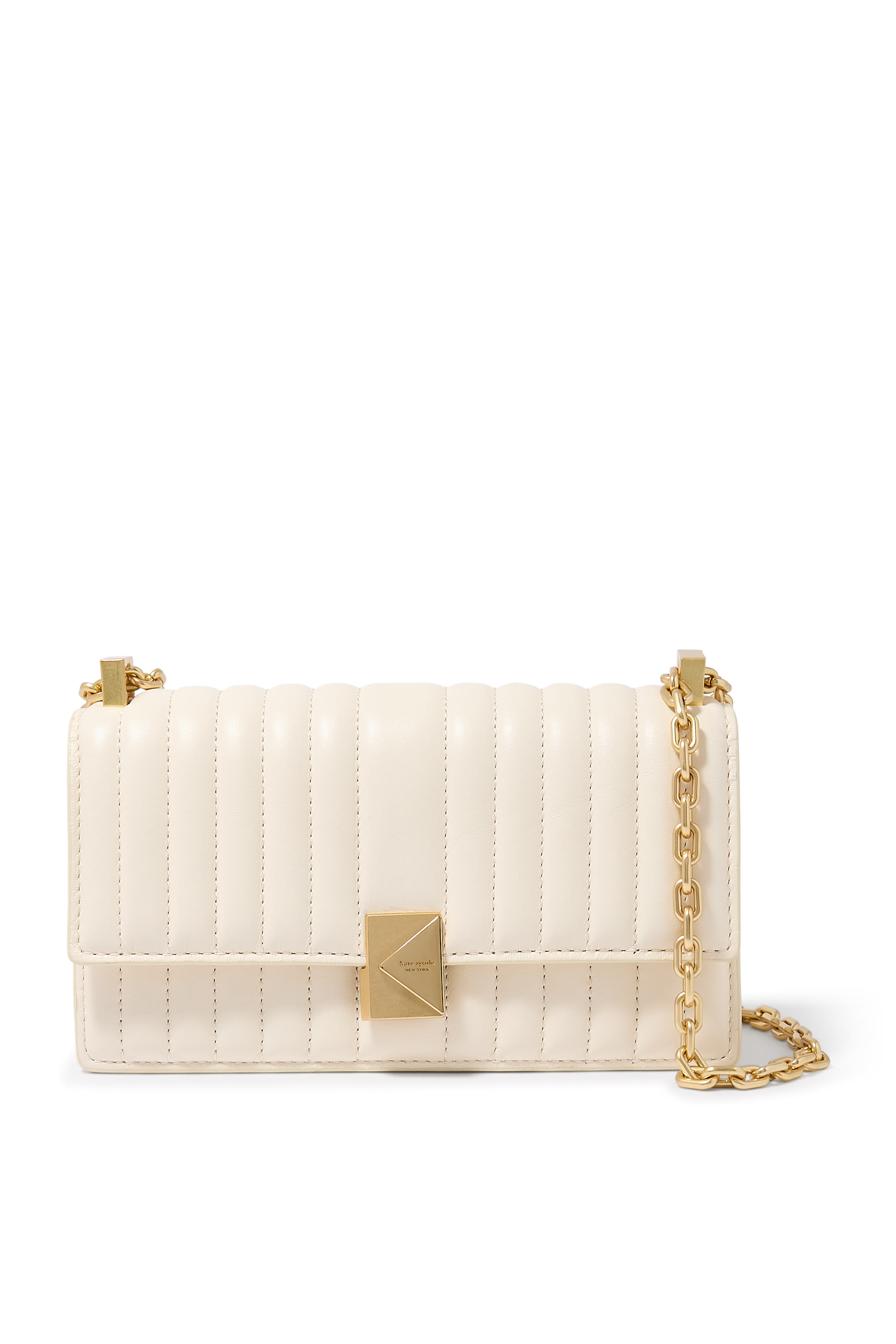 حقيبة كروس بودي ديكو صغيرة بغطاء قلاب وسلسلة جلد مبطن