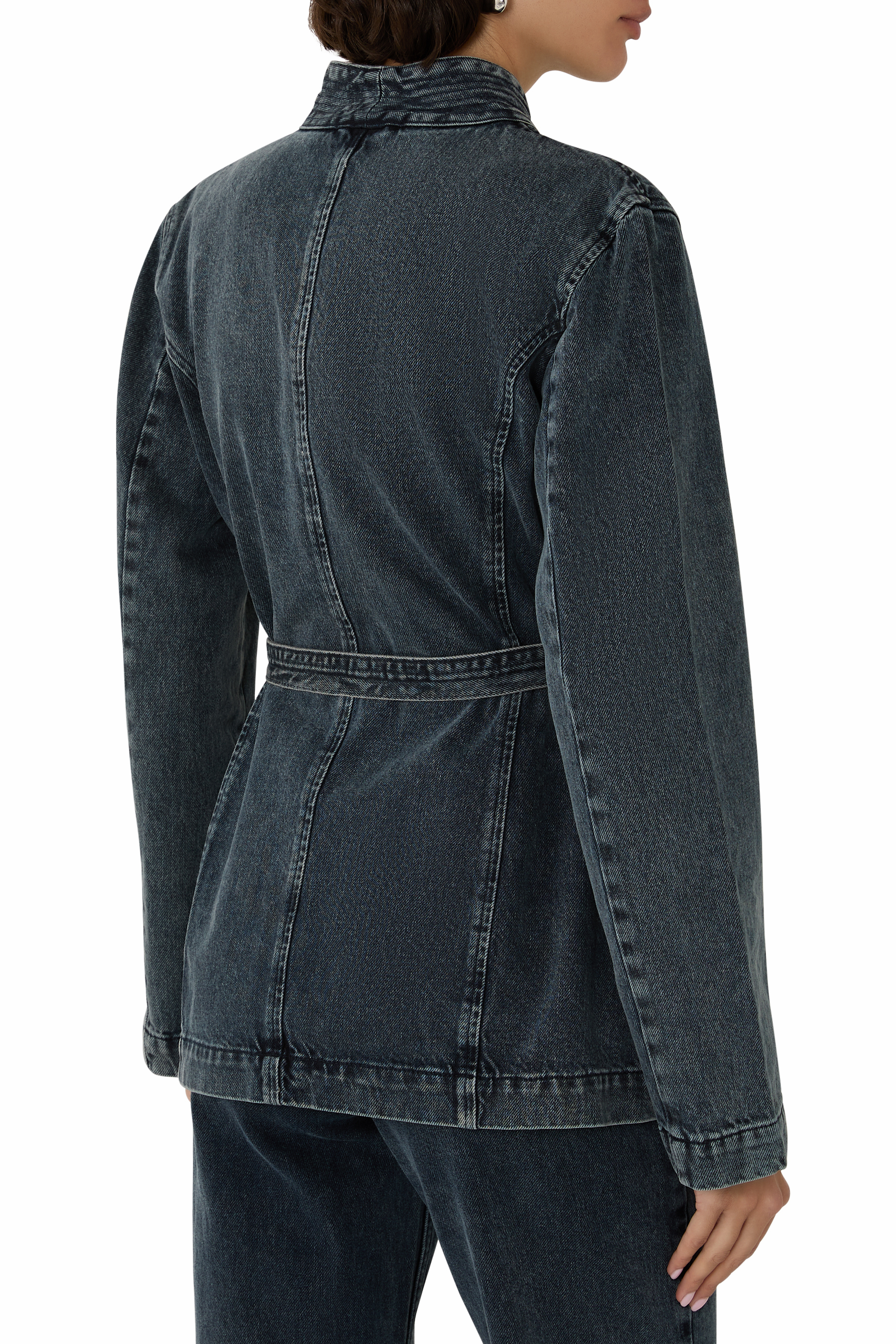 جاكيت دنيم بحزام