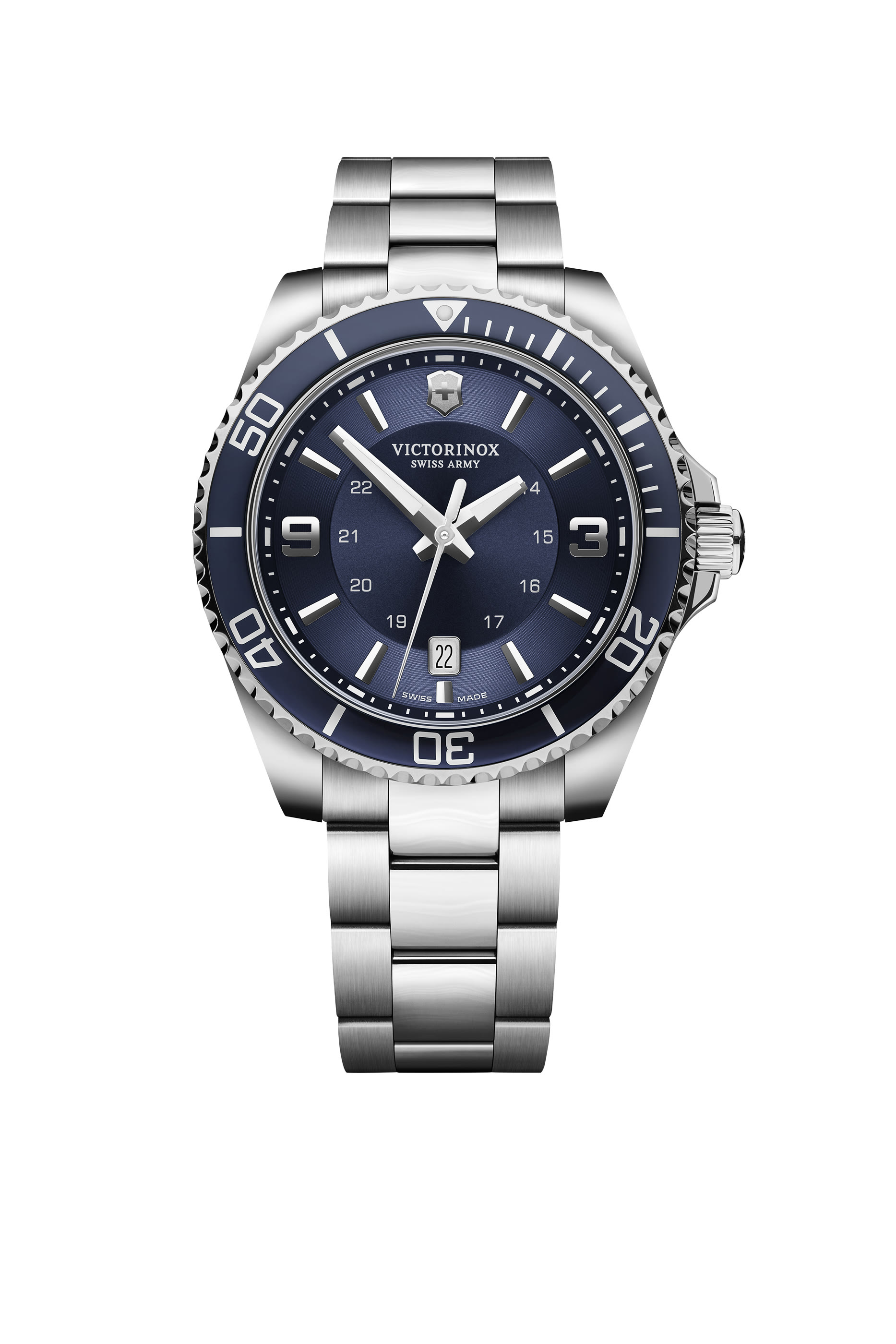 ساعة مافريك كبيرة بكريستال ياقوتي، ستانلس ستيل