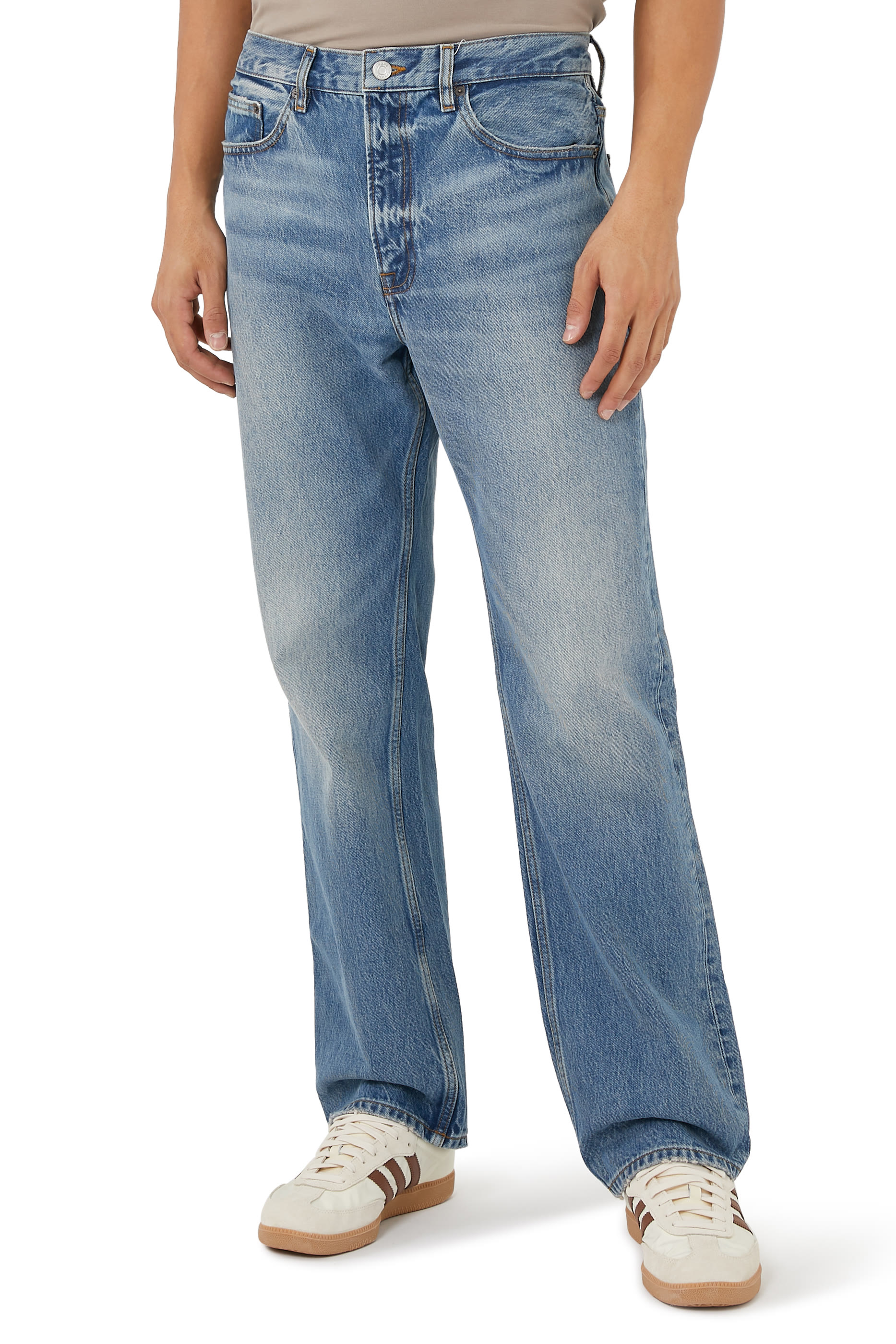 بنطال جينز ابي بقصة مريحة