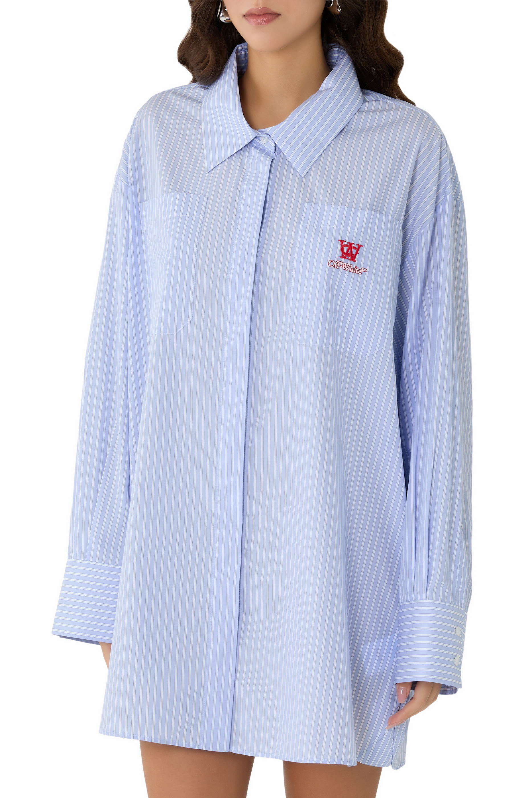  Striped Poplin Shirt Dress