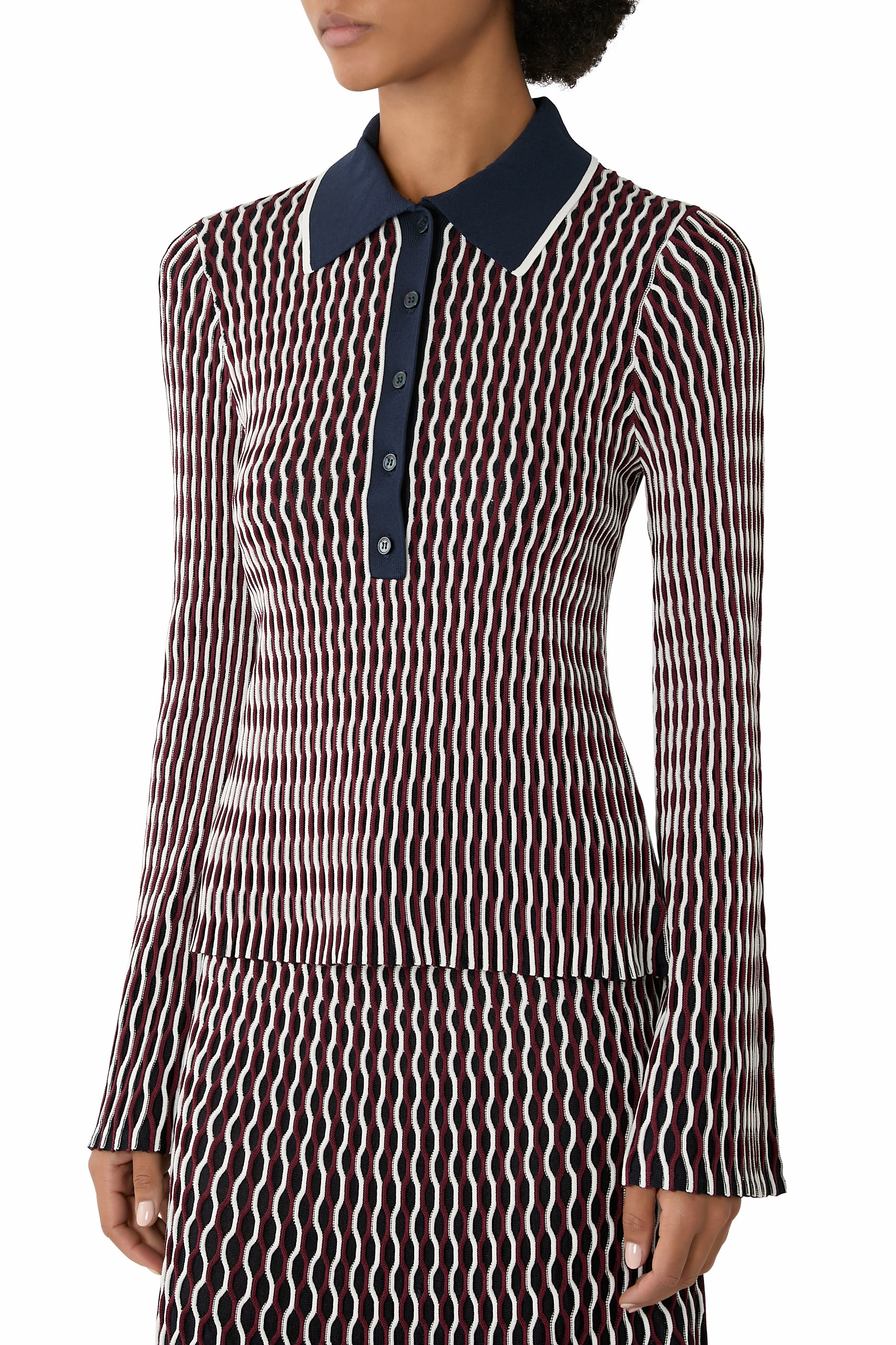 قميص بولو كولين منسوج