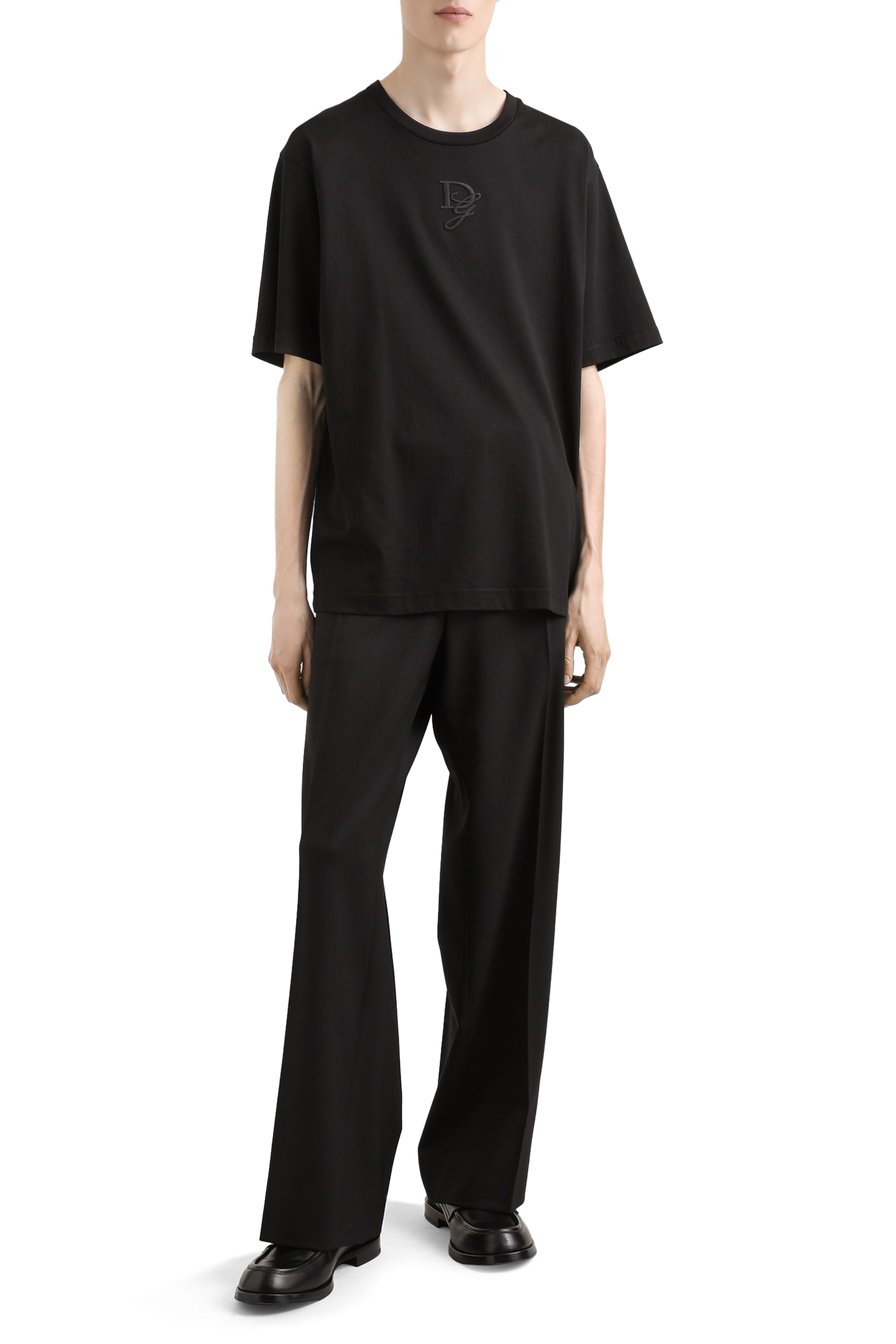 تيشيرت بتطريز شعار الماركة قطن