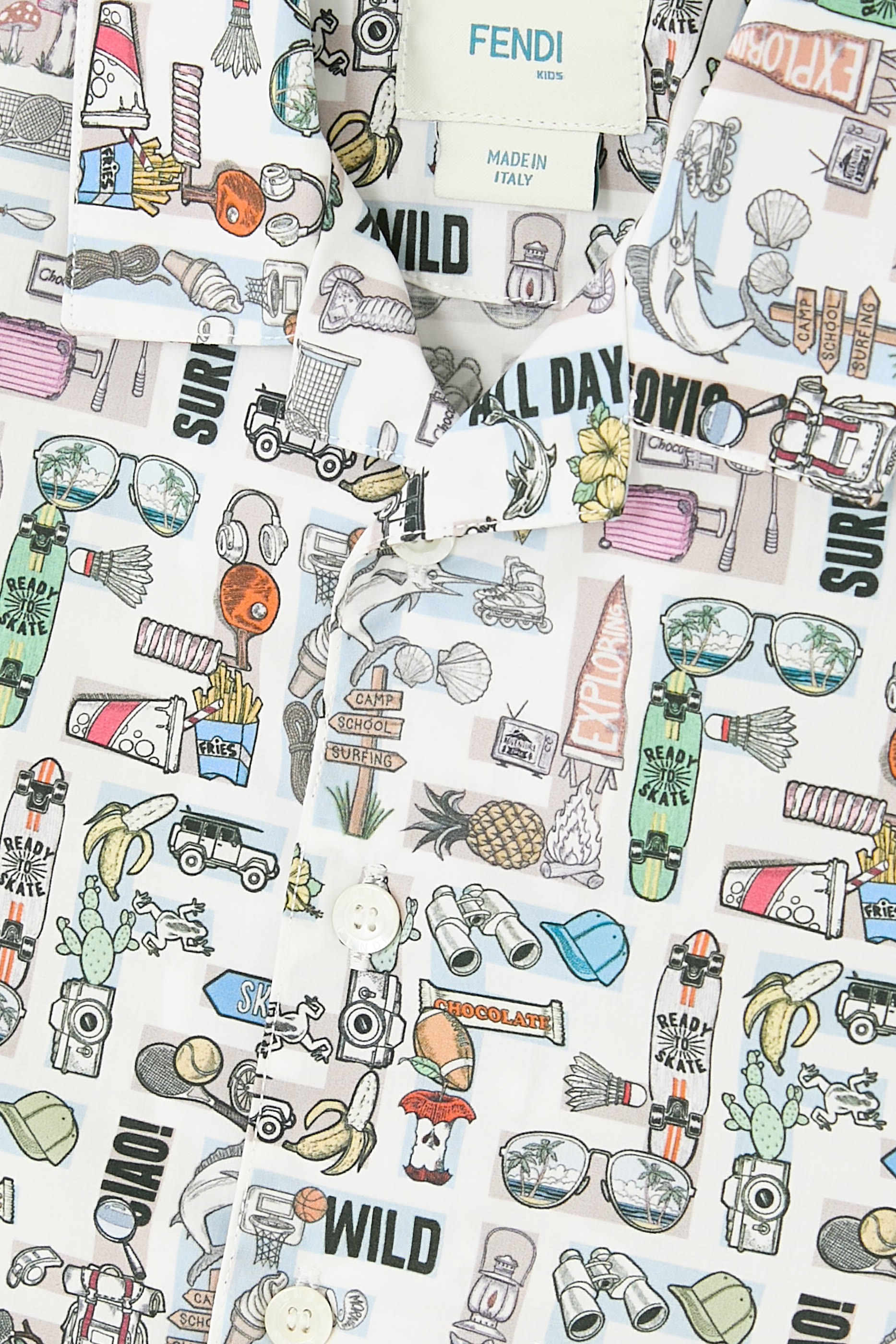 قميص بطبعة غرافيكية قطن للأطفال