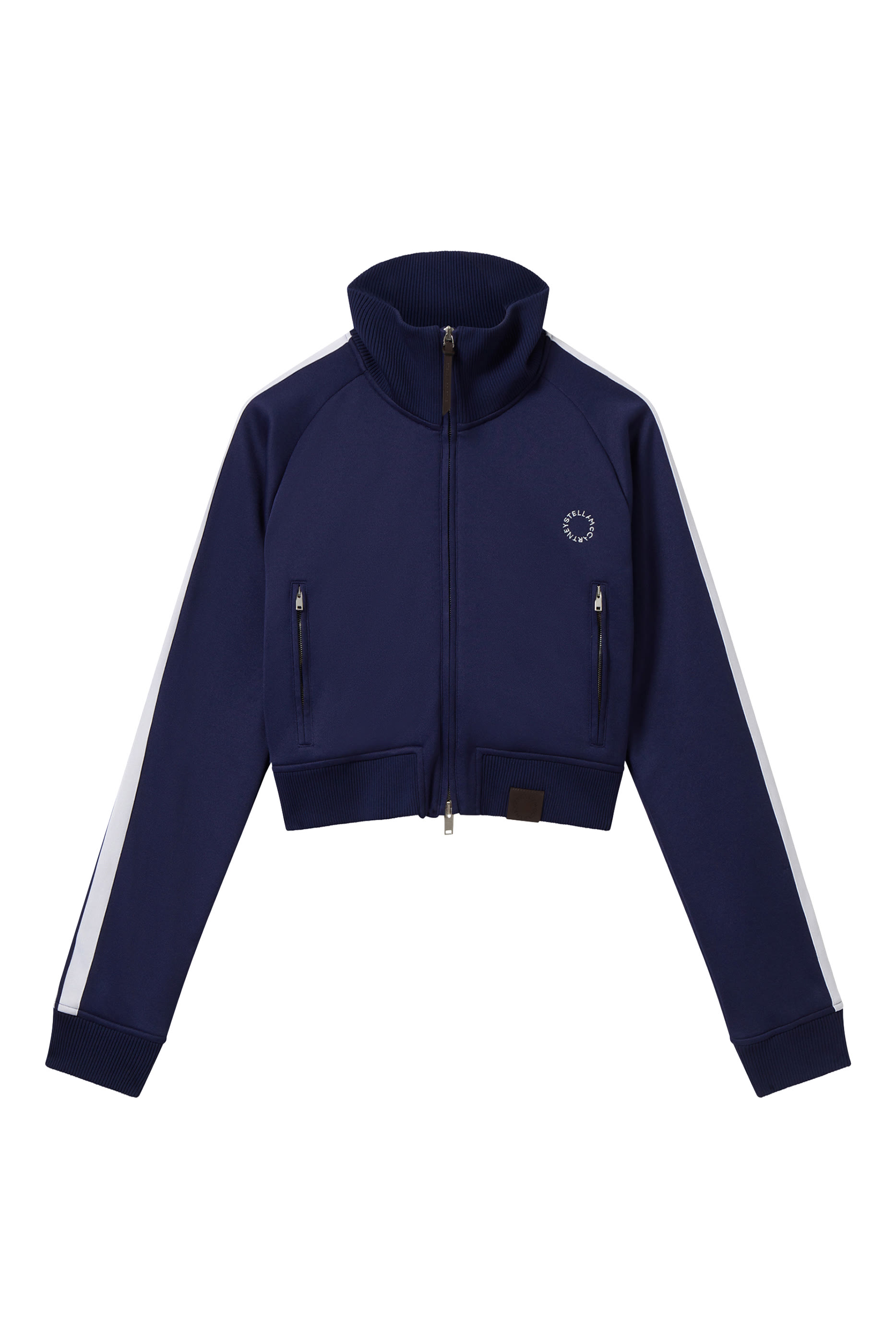 جاكيت رياضي بياقة عالية بنقشة خطين