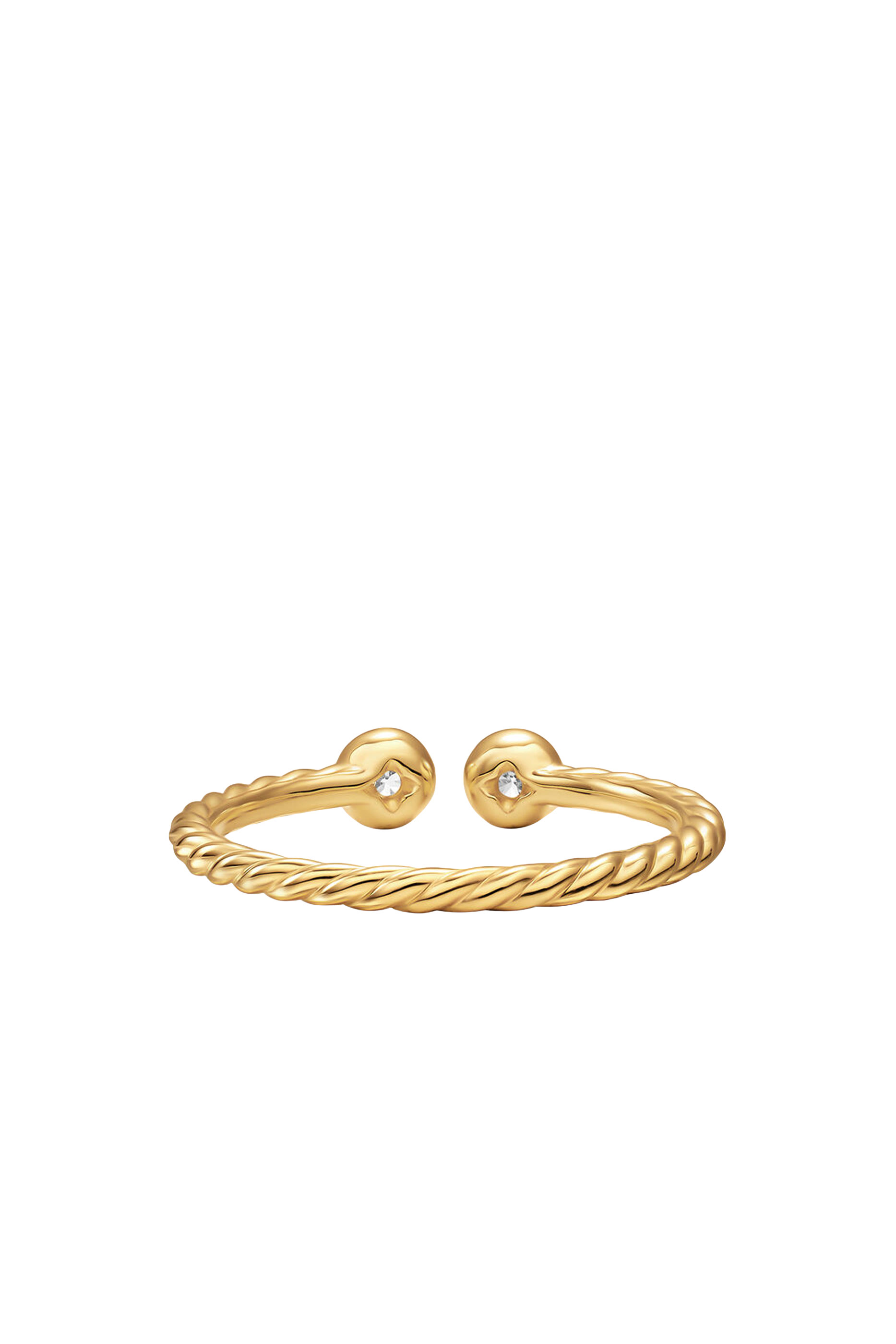 Petite Modern Renaissance&reg; Open Round Ring, 18K Yellow Gold & Diamonds