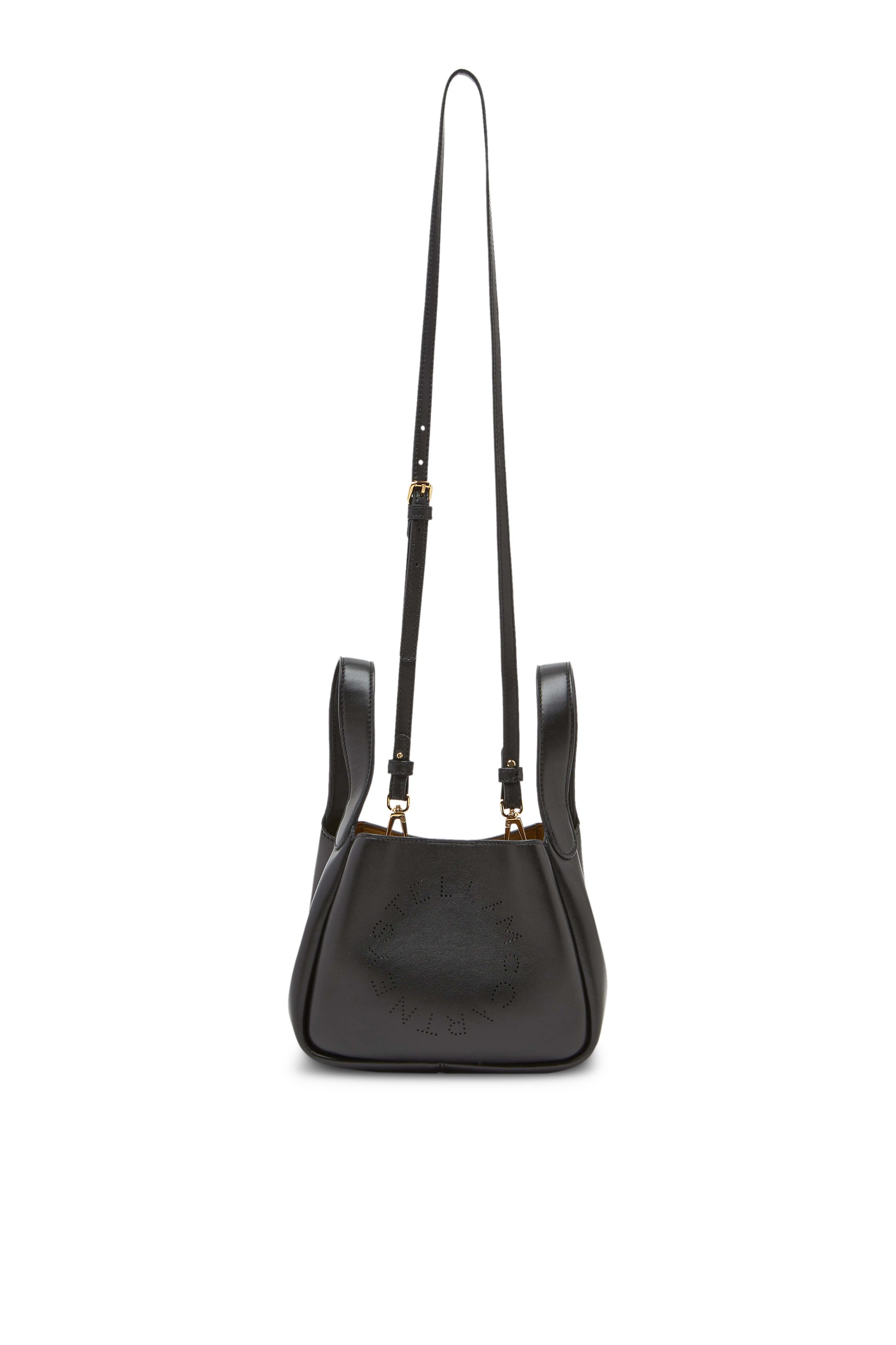 حقيبة كتف بشعار الماركة جلد نباتي بارز الملمس