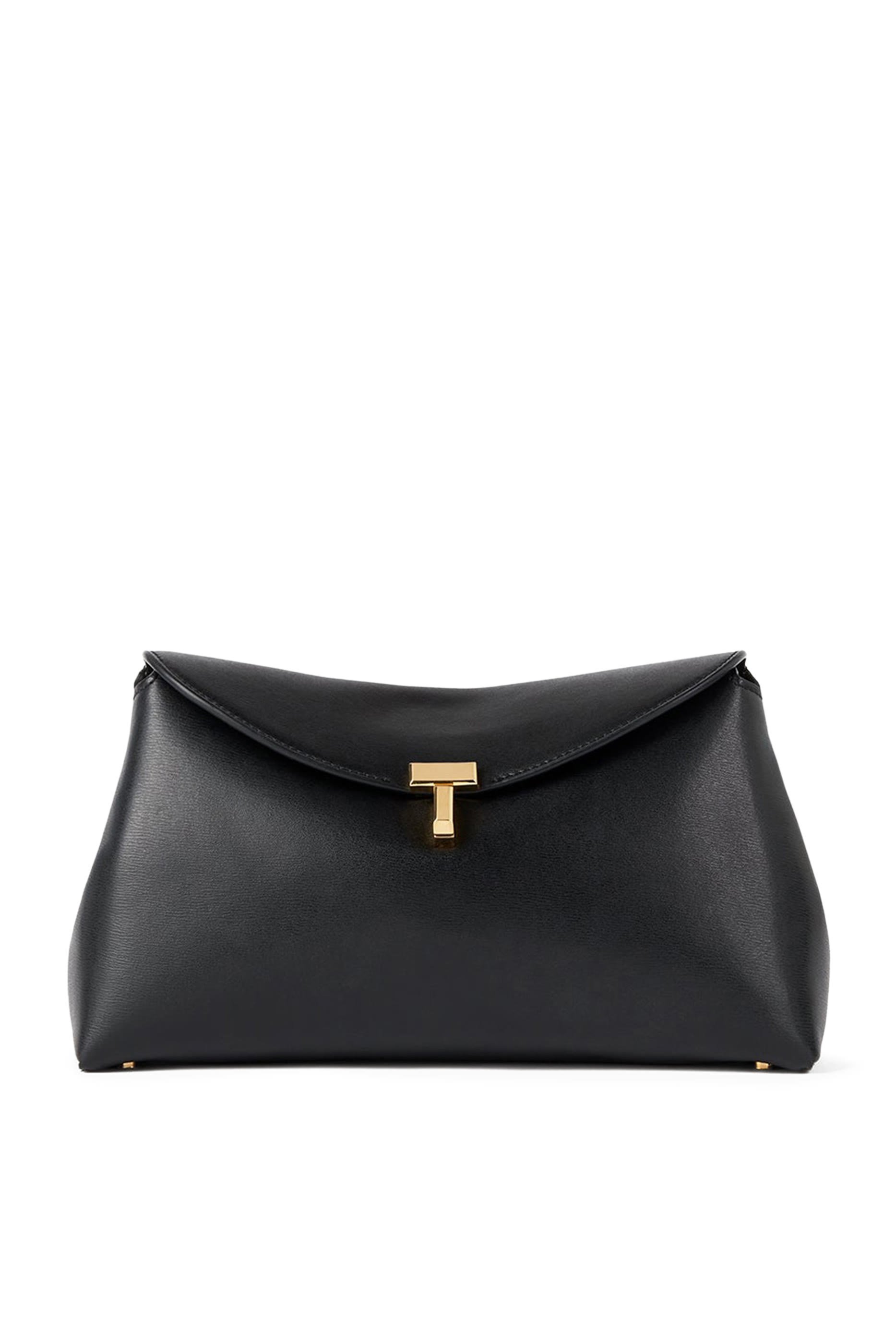 T-Lock Leather Clutch Bag