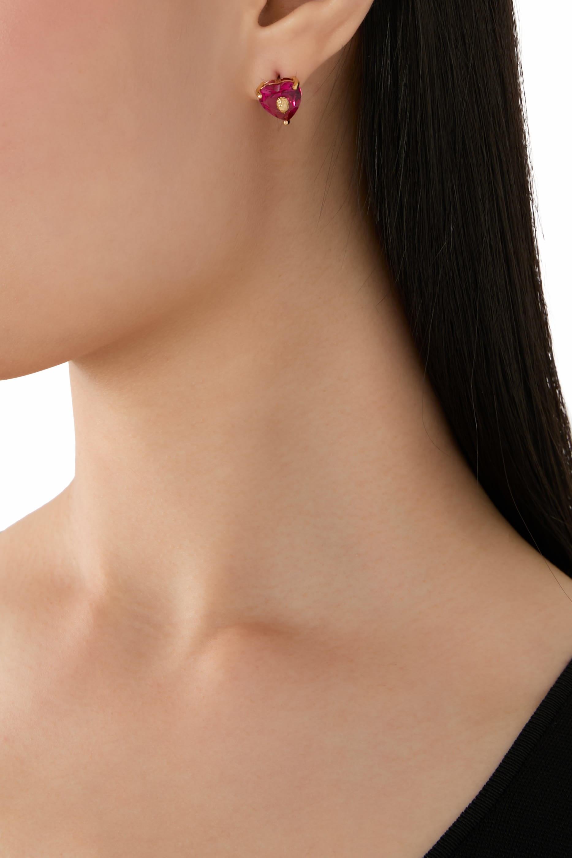 أقراط بتصميم قلب مرصعة بكريستال، نحايس