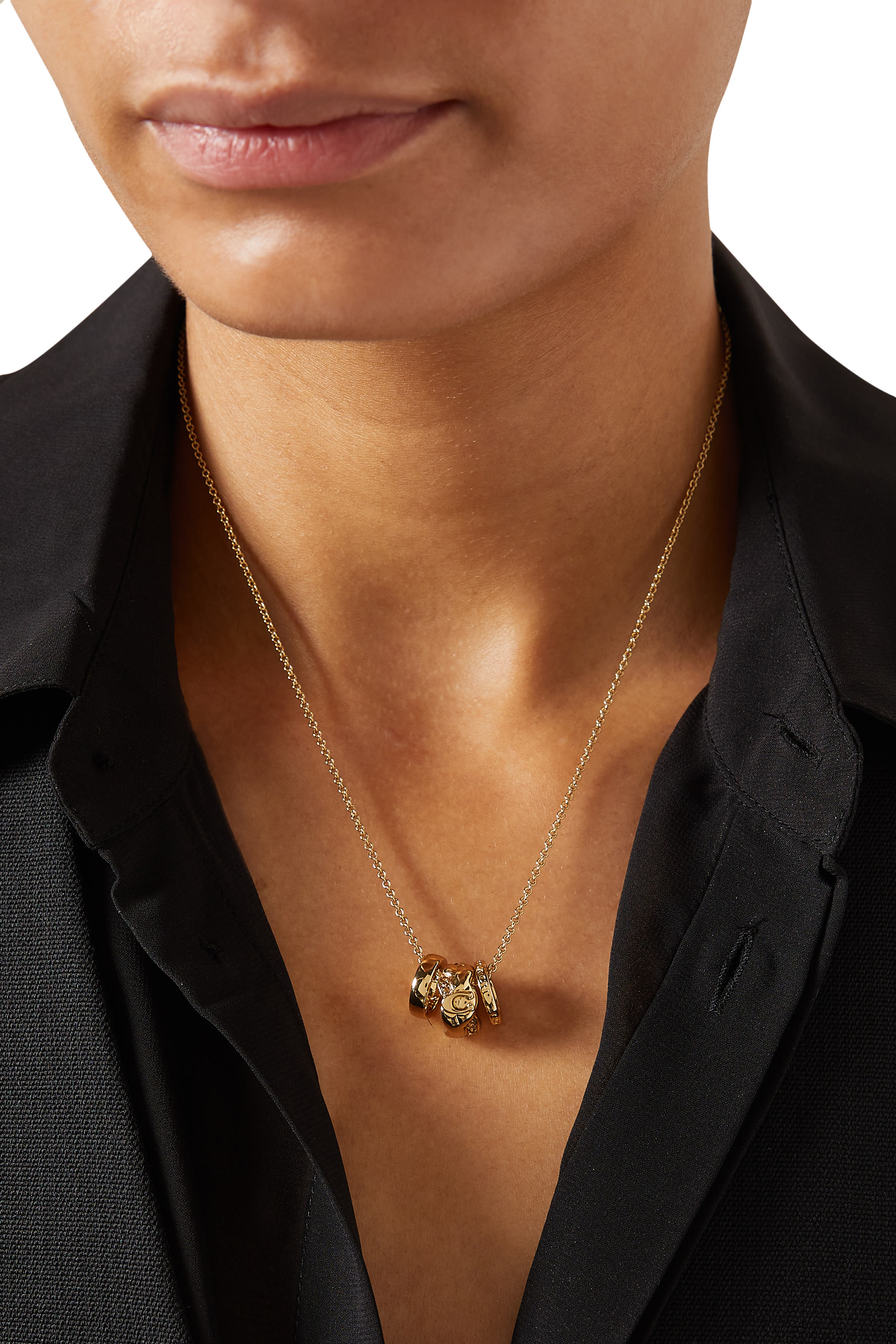 قلادة قصيرة بدلاية رونديل مجدولة