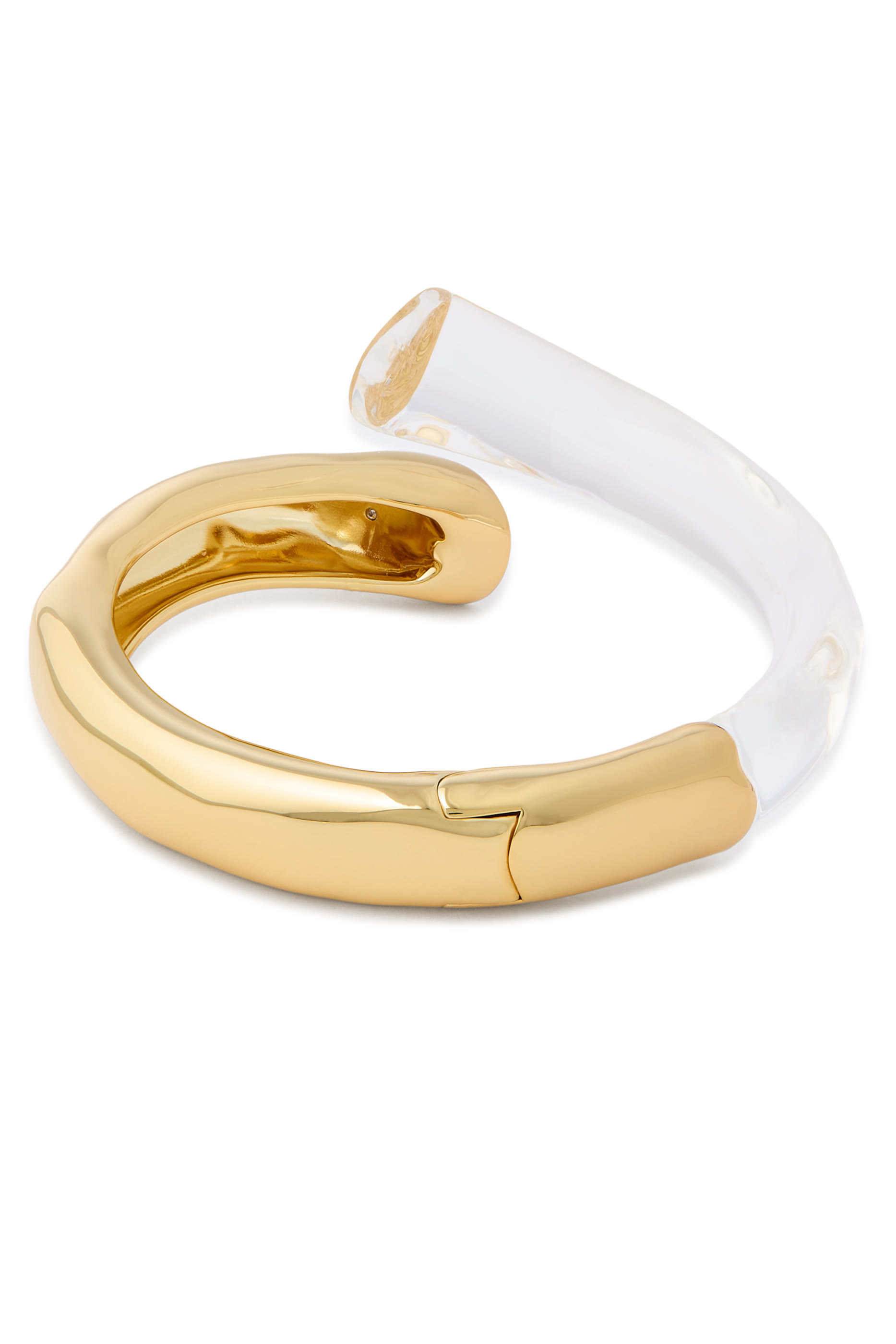 سوار باي باس بإغلاق بمفصل مزين بلوسيت سائل، نحاس مطلي بذهب عيار 14