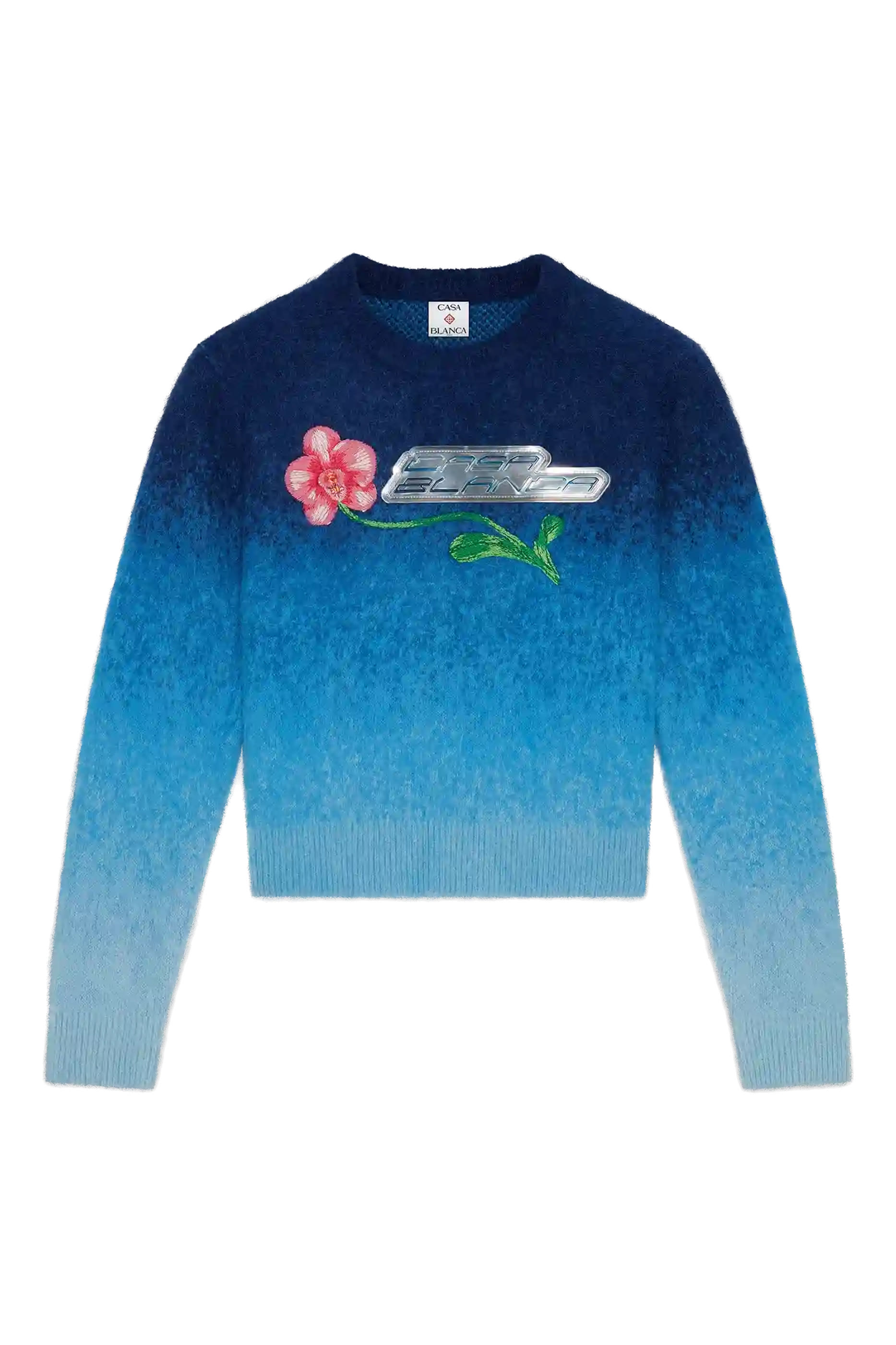 سويت شيرت بلون متدرج بنقشة زهرة الأوركيد