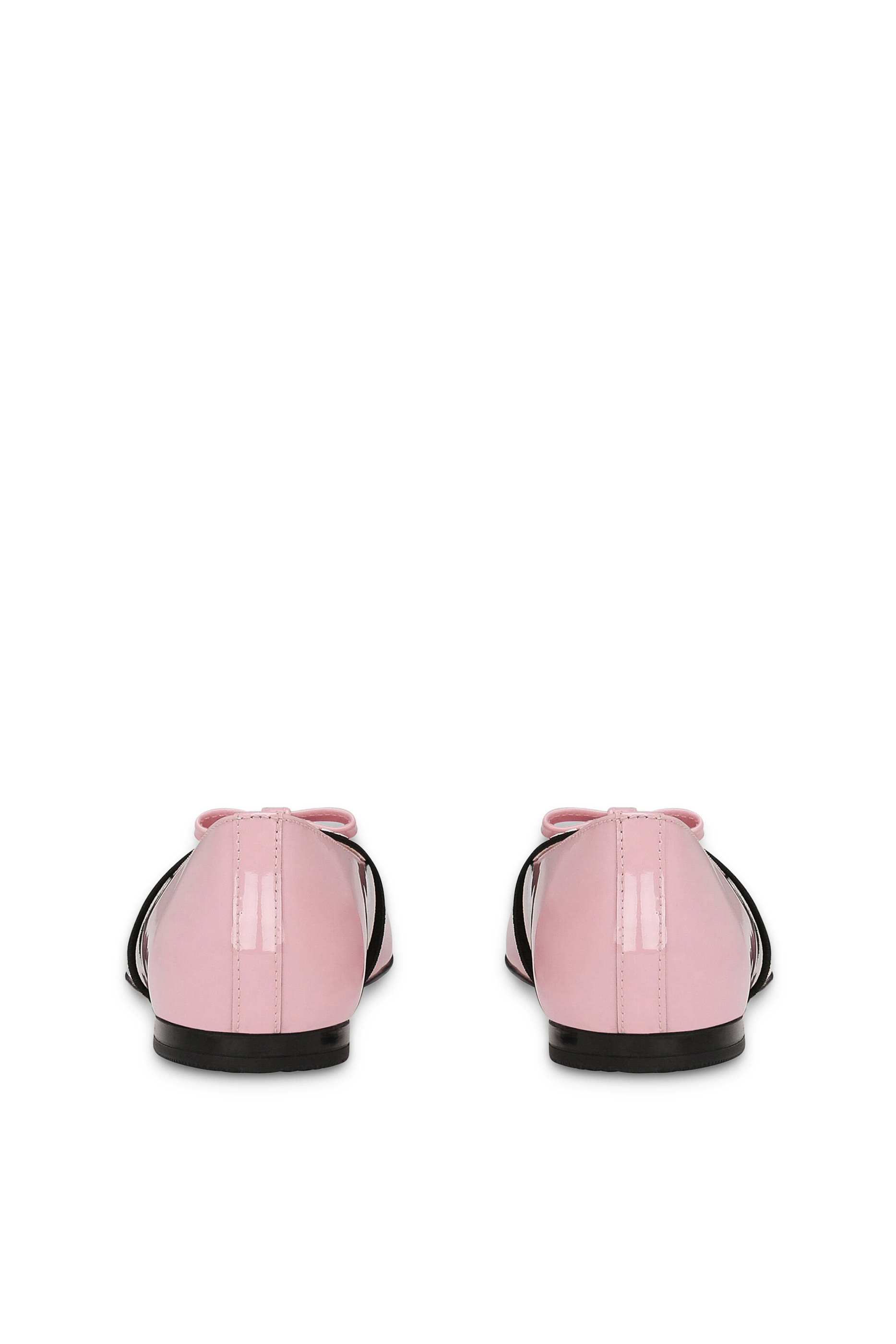 حذاء بالرينا بكعب مسطح وربطة فيونكة جلد لامع للأطفال