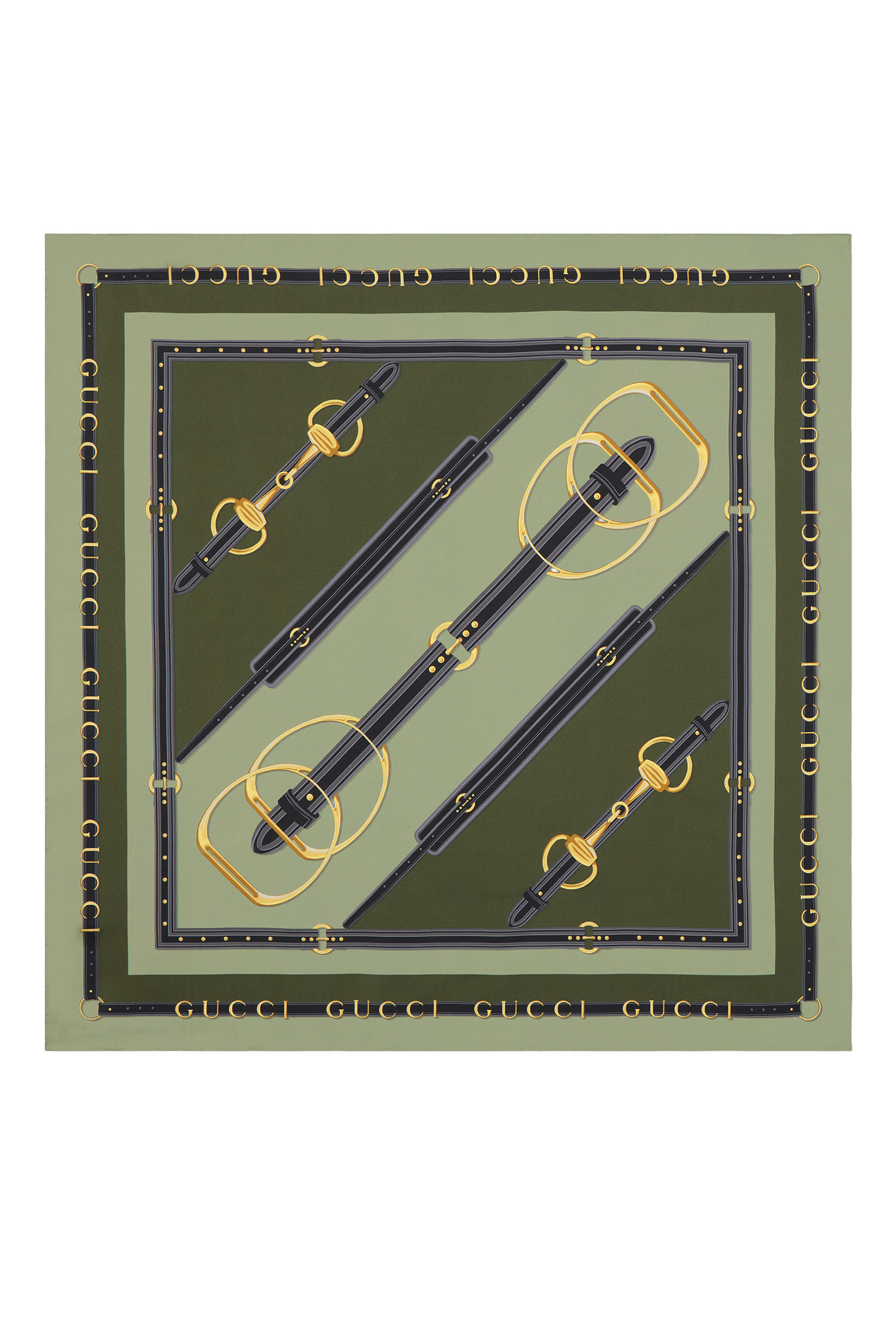 وشاح مربع حرير تويل بنقشة