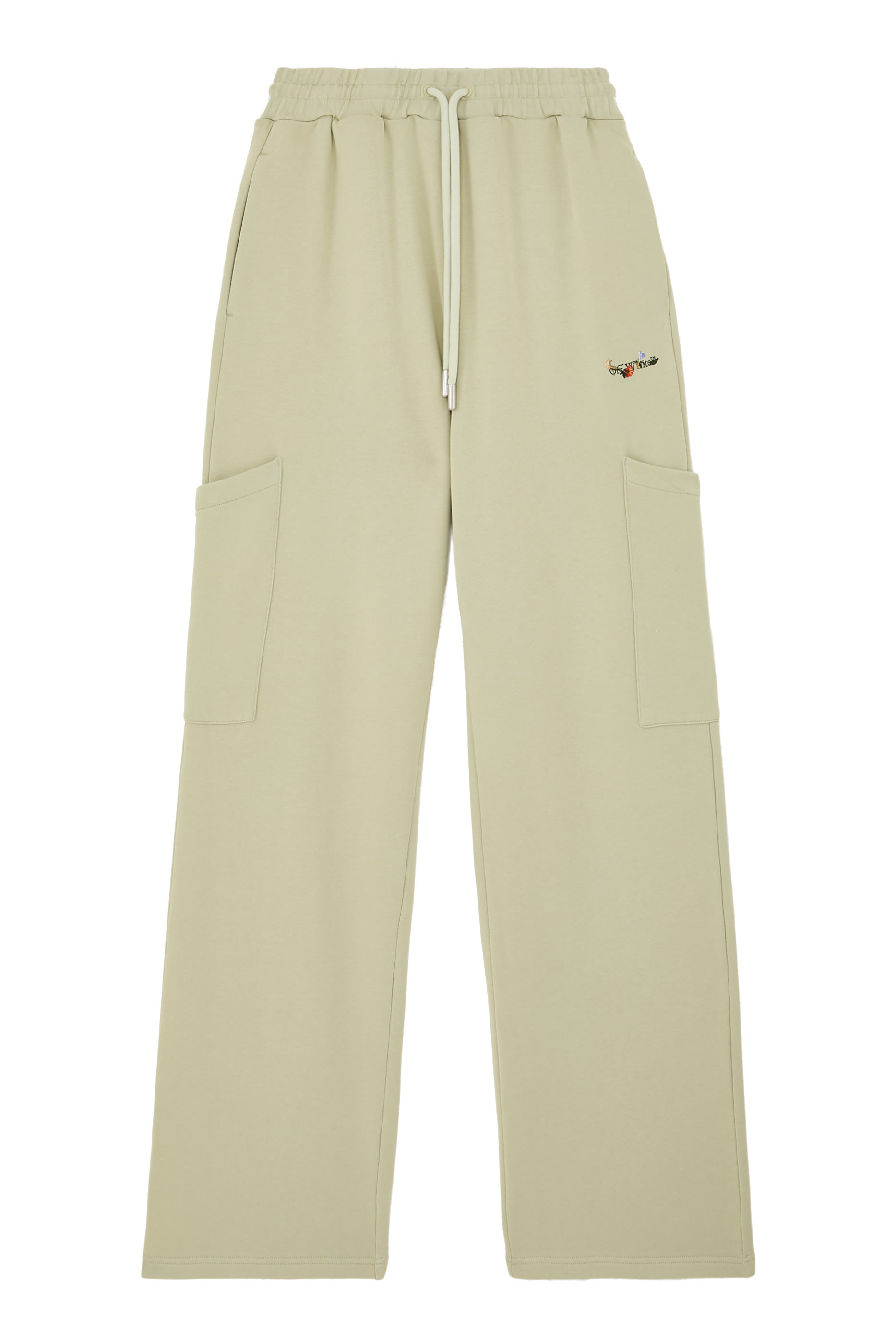 بنطال رياضي كارجو بنقشة شعار الماركة بزهور