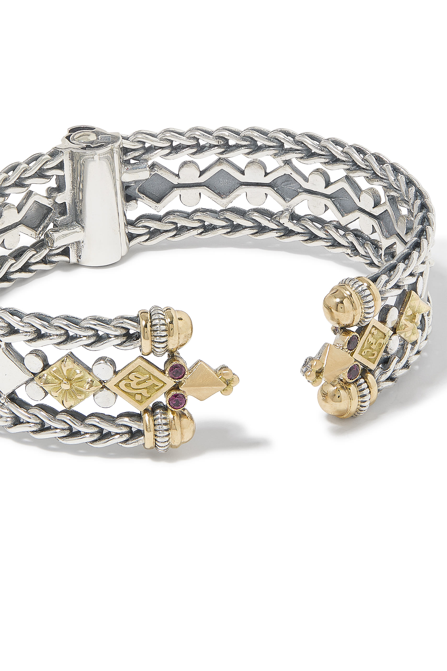 سوار بدلاية رومانية مرصعة مرصع بحجر زركون بني ذهب أصفر عيار 18