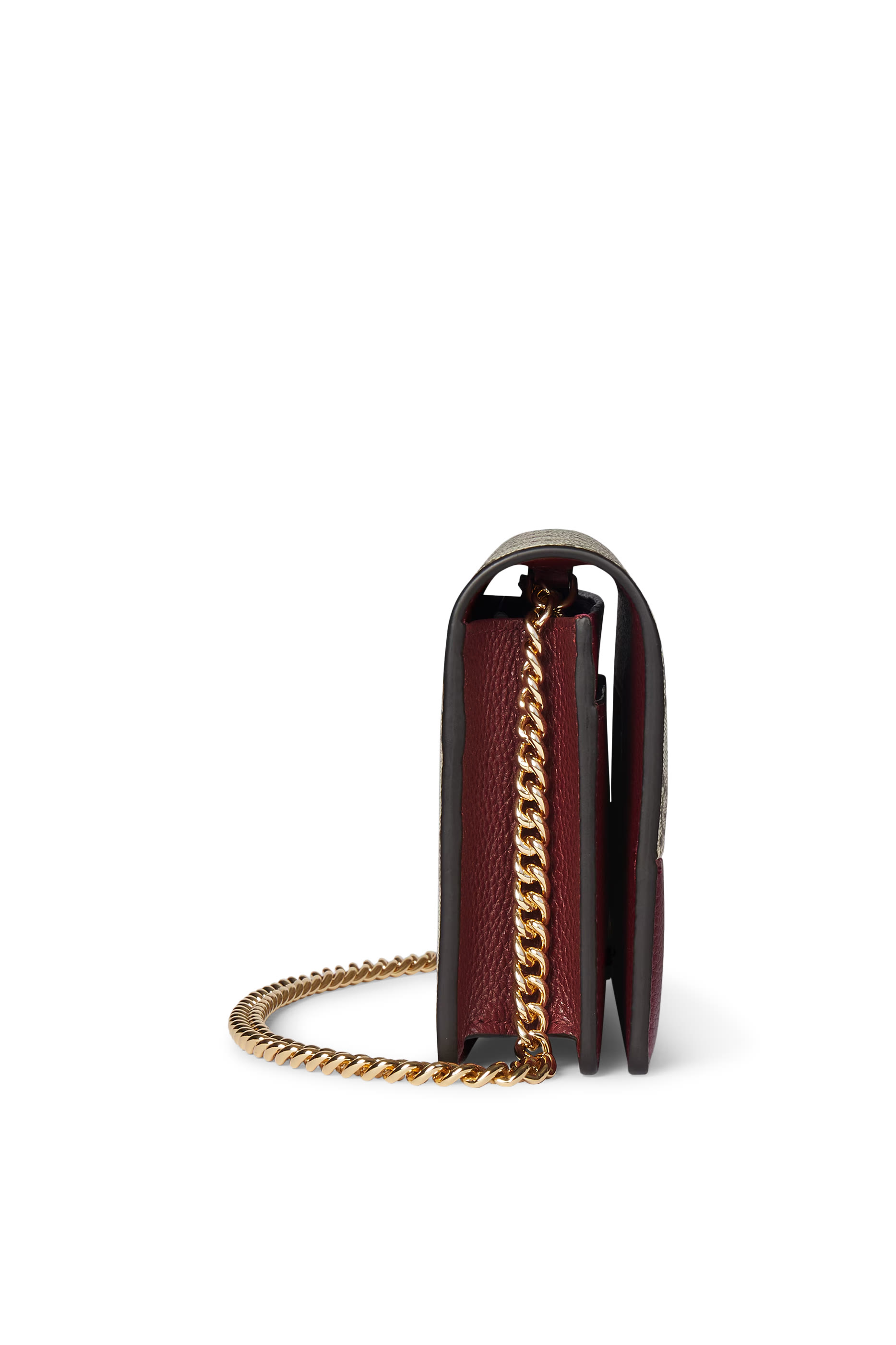 حقيبة مارمونت صغيرة مقسمة لألوان بسلسلة وشعار حرفي الماركة