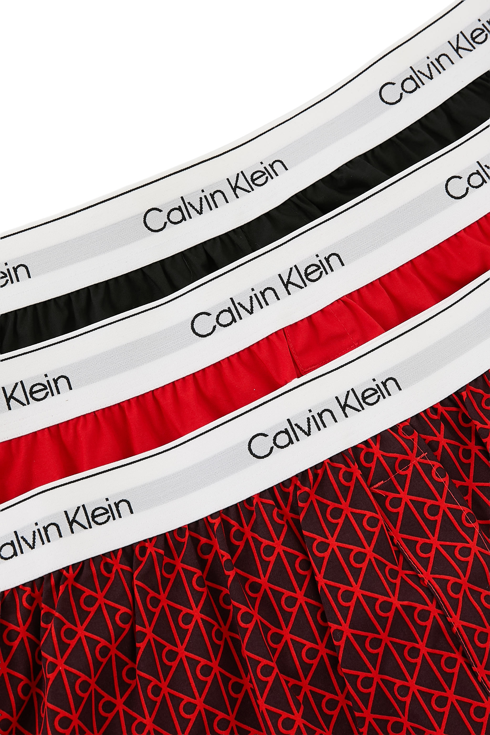 طقم بوكسر بقصة ضيقة وشعار الماركة قطن مطاطي، 3 قطع