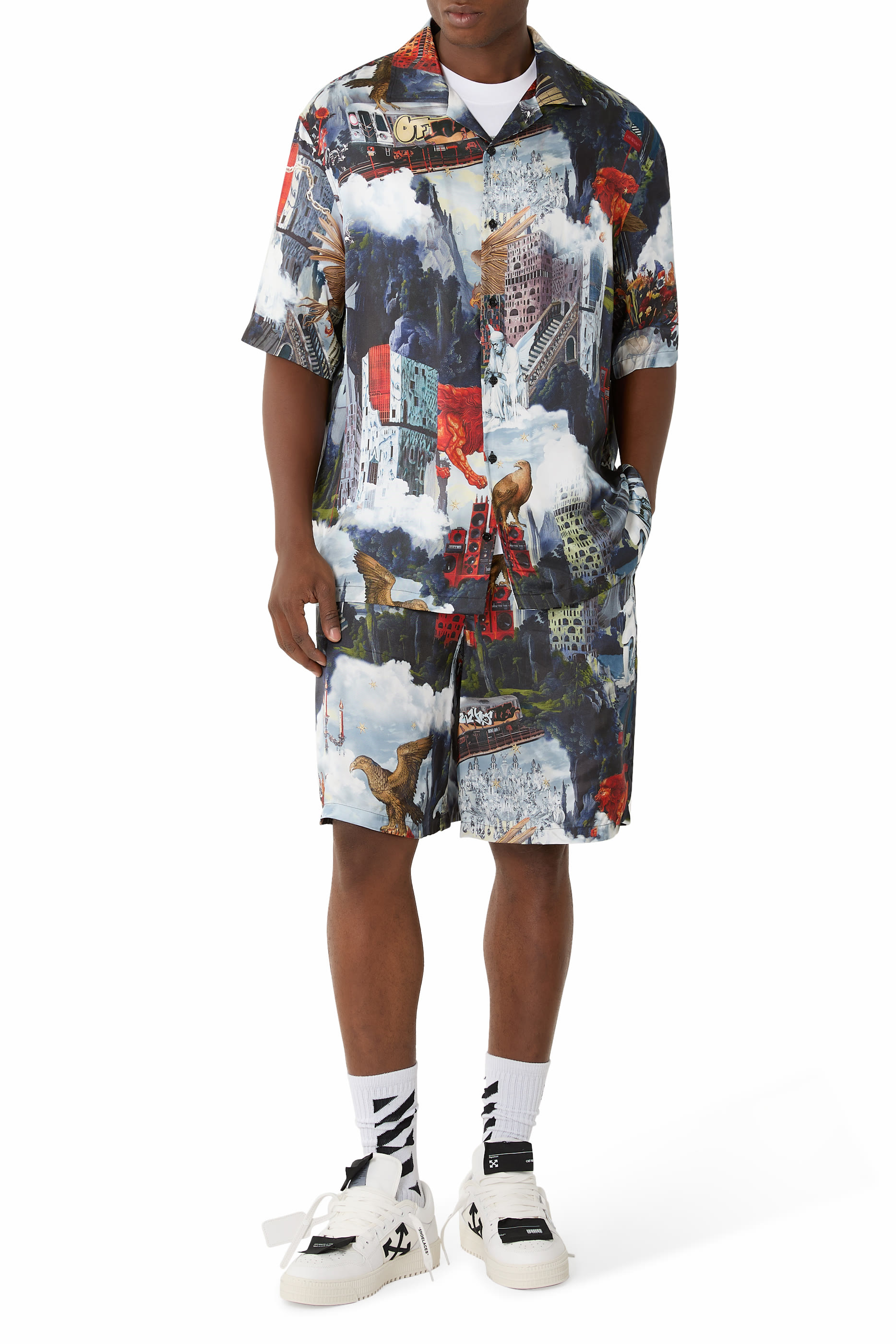 قميص بولينغ بنقشة فيسكوز