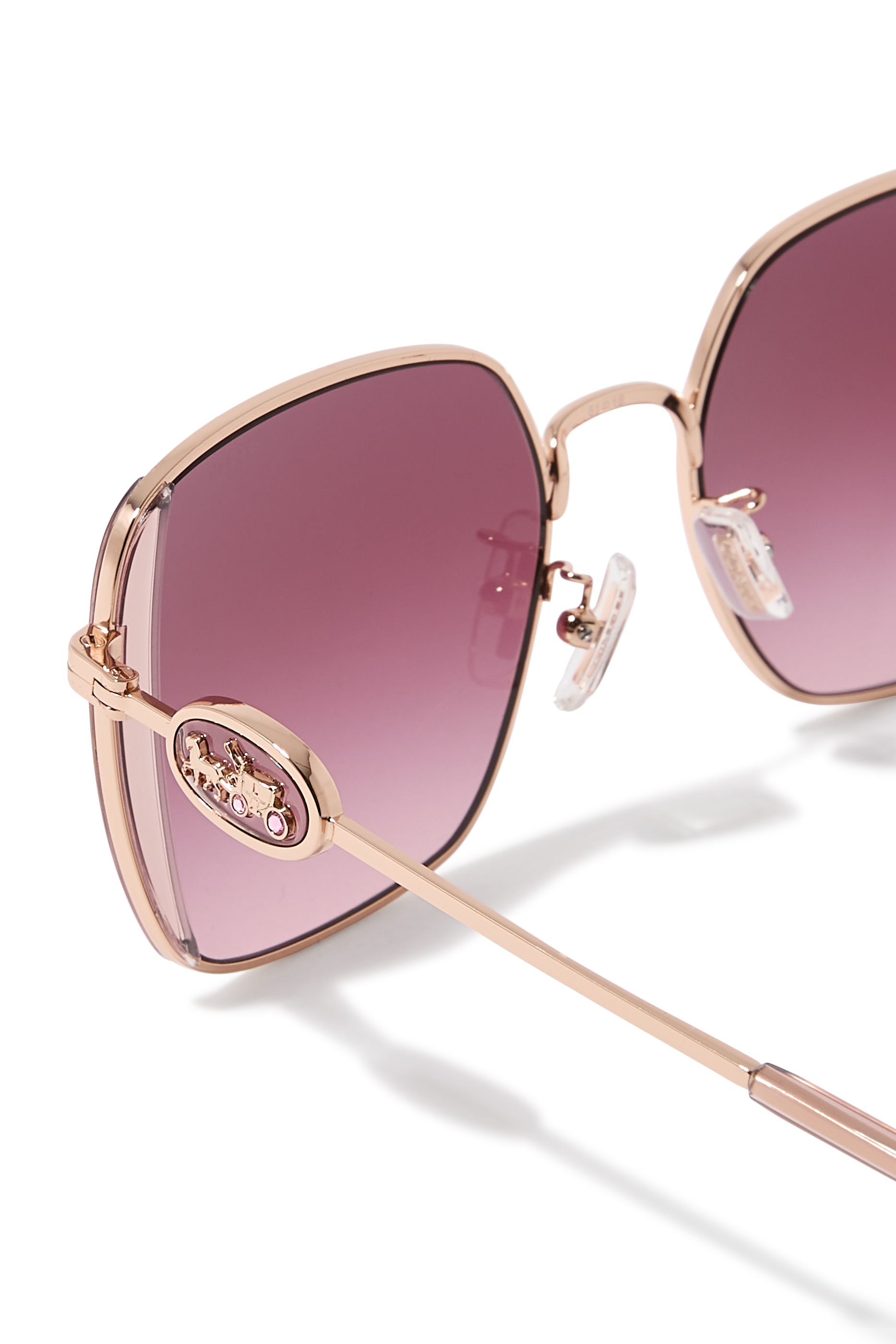 نظارة شمسية بإطار مربع كبير بشعار الحصان والعربة معدن