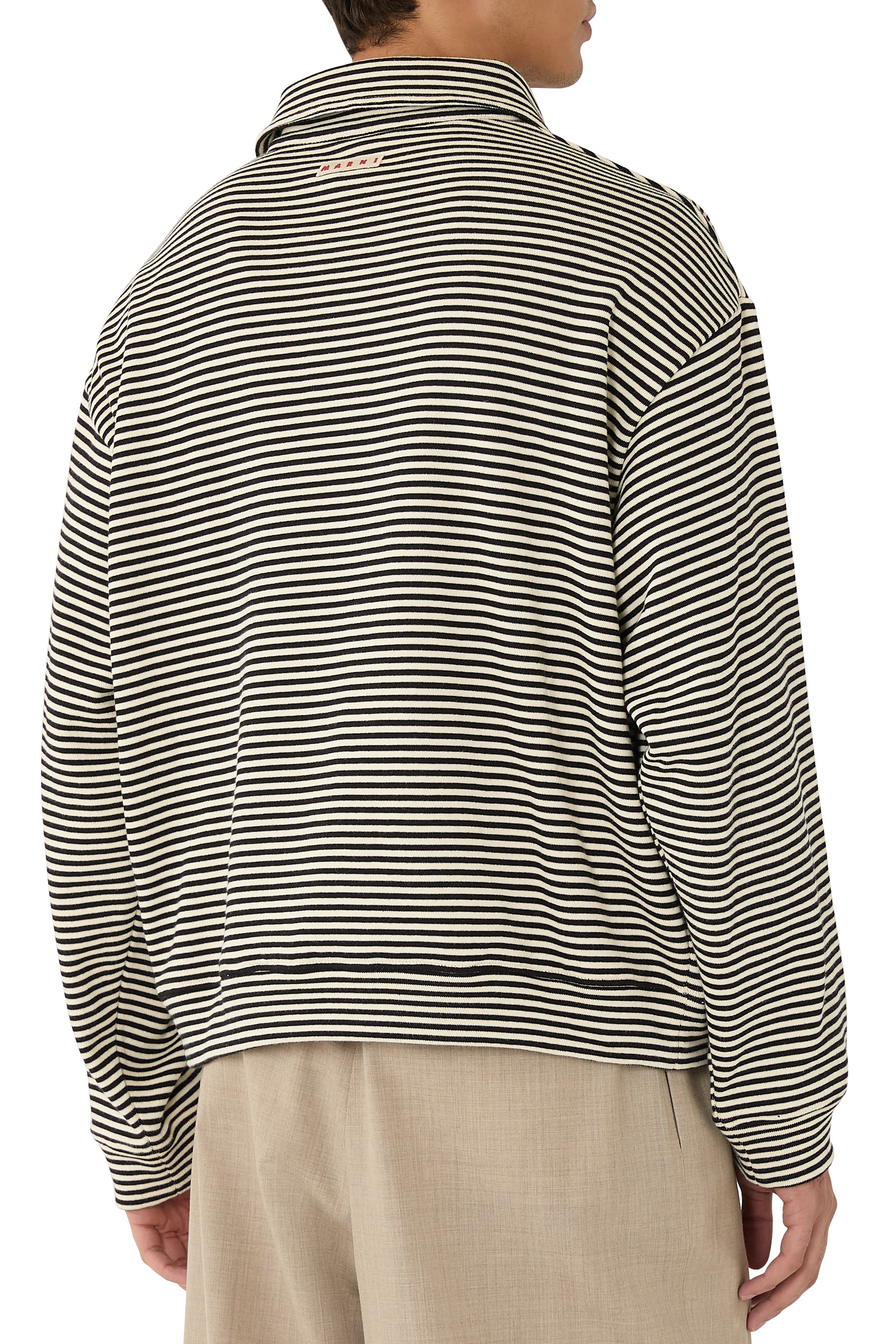 Sailor Stripe Cotton Polo Sweatshirt
