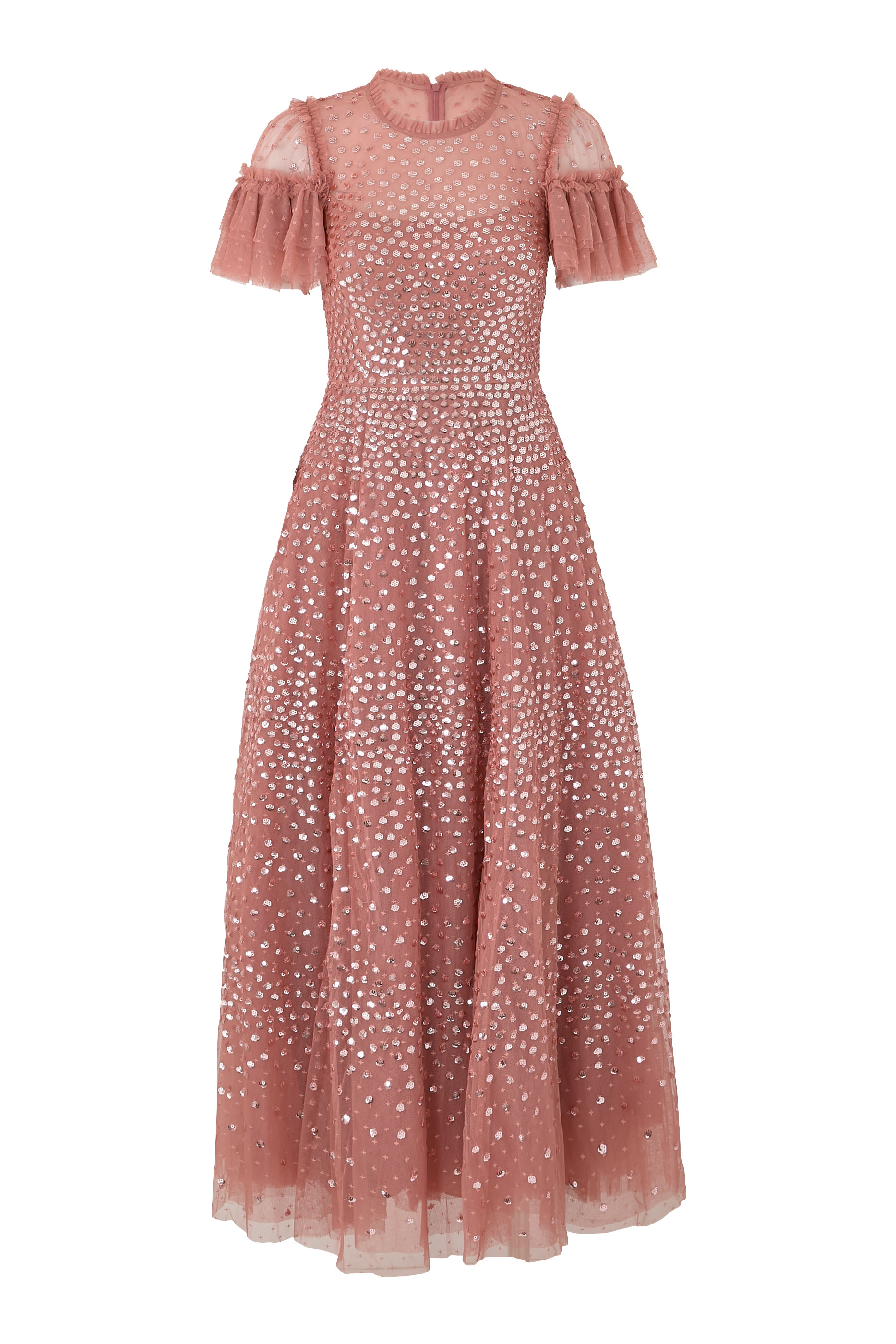 فستان سهرة ايفريت بلوم بطول الكاحل وكتف مكشوف null