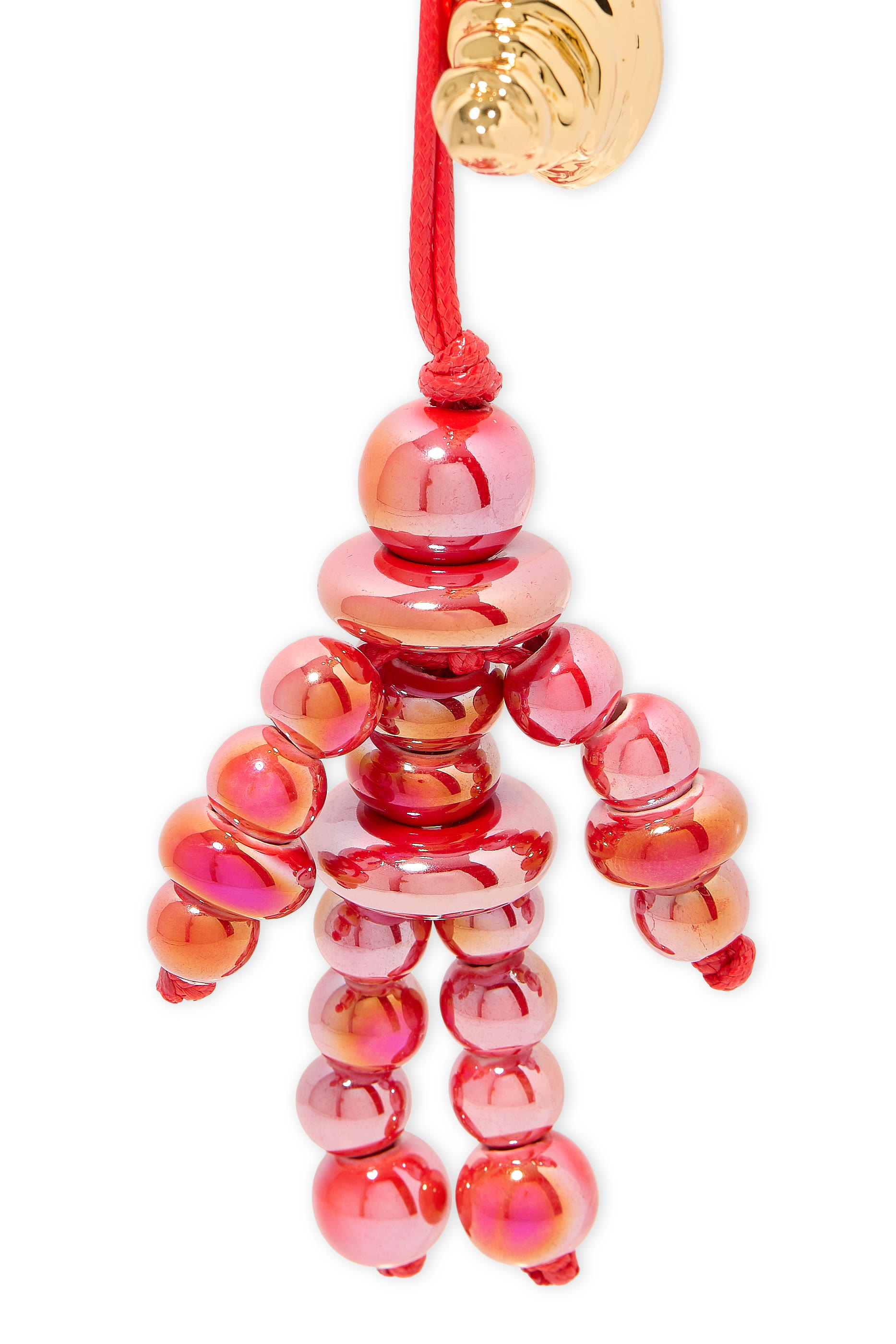 سلسلة مفاتيح بحلية بتصميم كرواسون ولؤلؤ بتصميم فتى