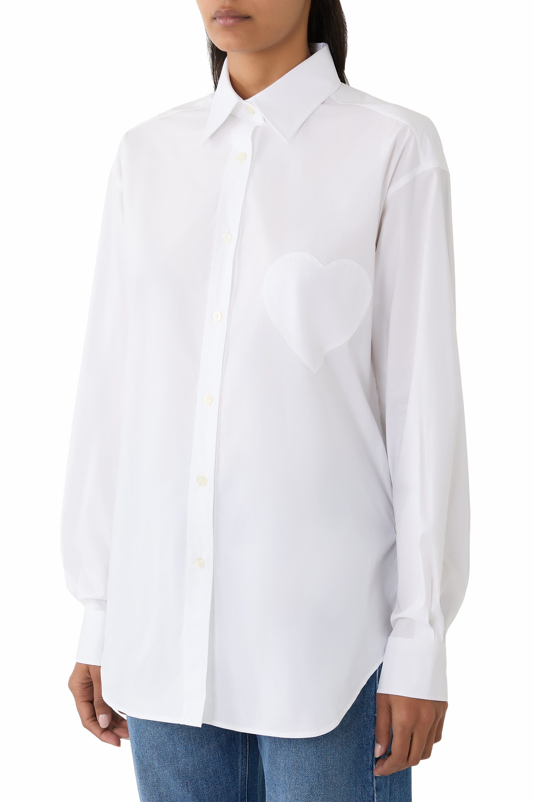 قميص برقعة بتصميم قلب قطن