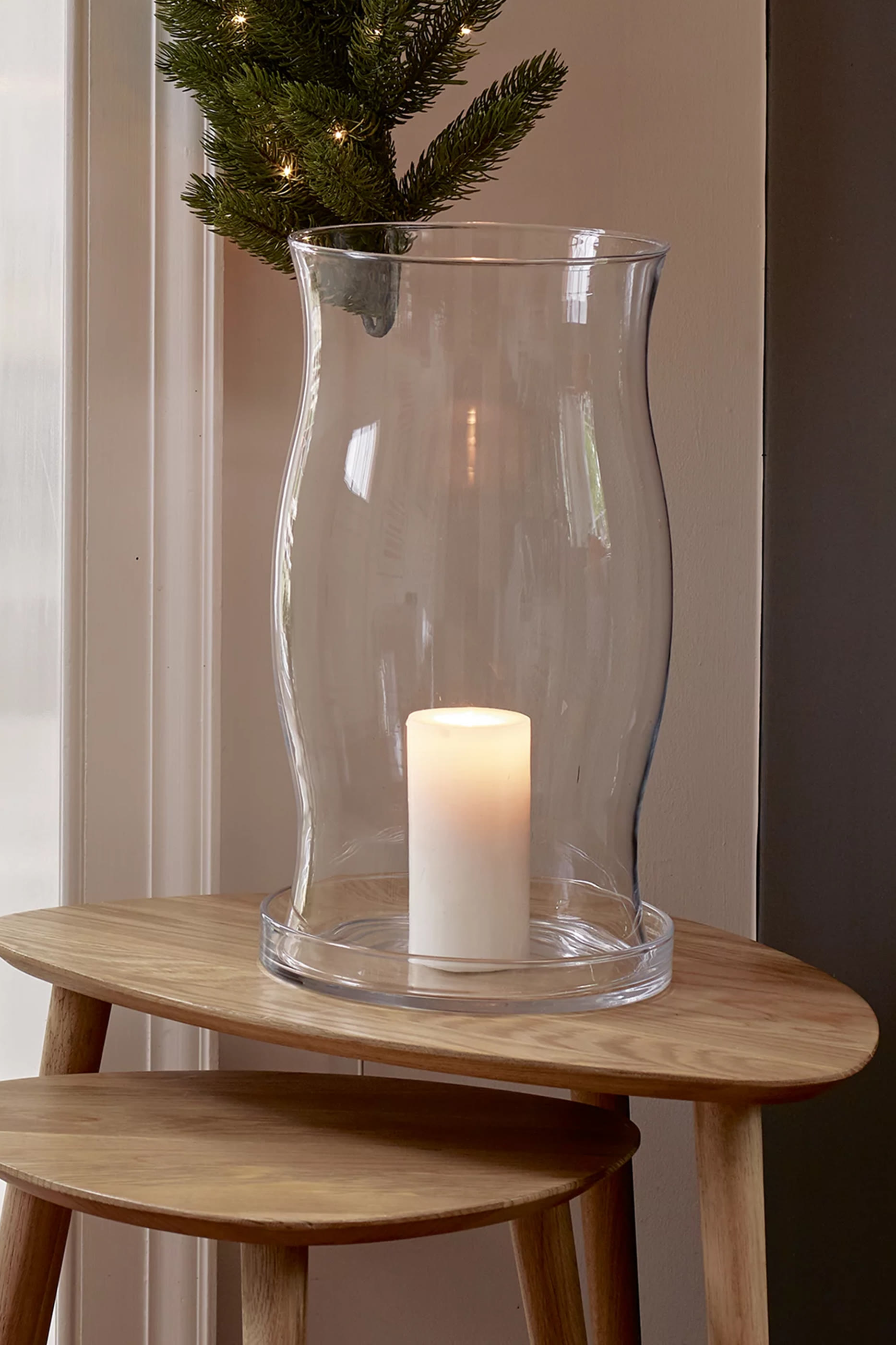 غطاء حامل شموع زجاجي