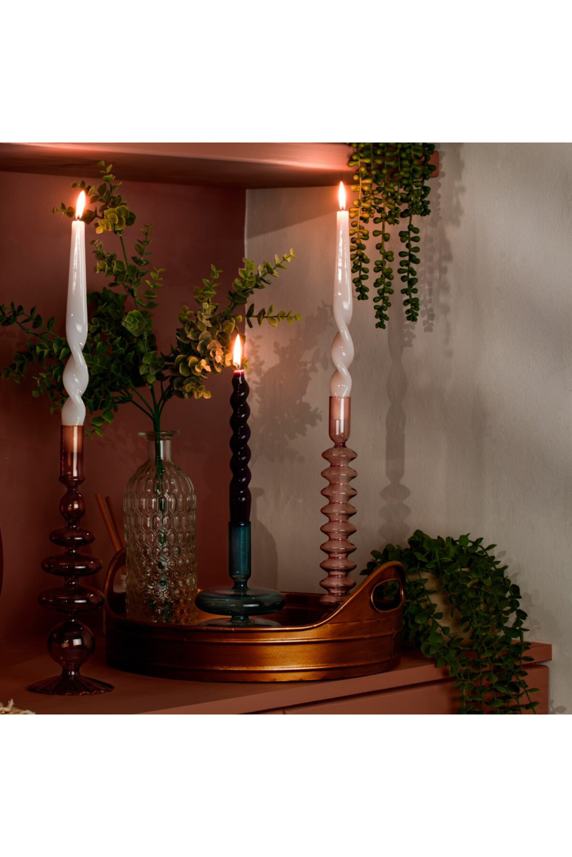 حامل شموع تايبر روز كوارتز