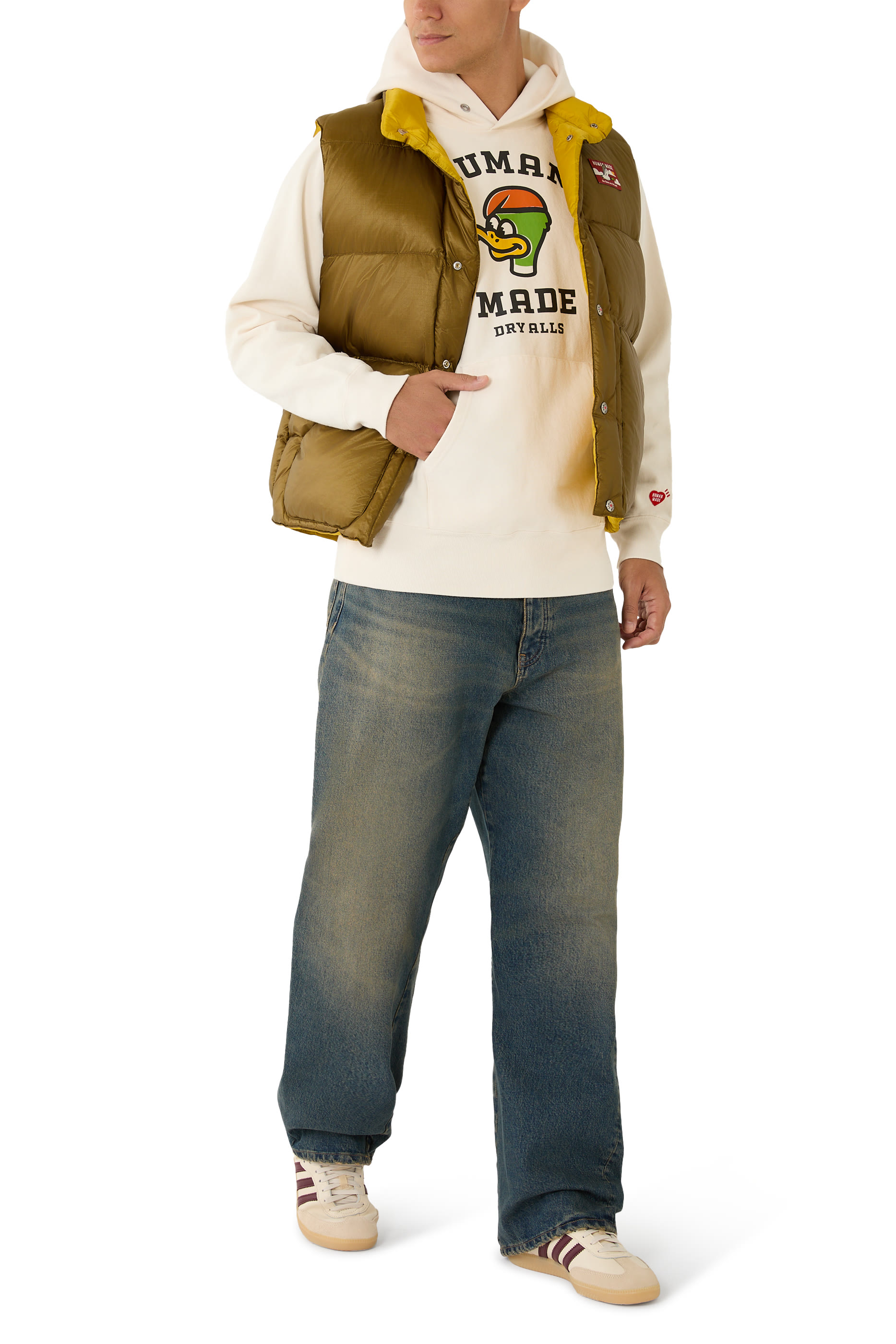 هودي بشعار الماركة قماش ثقيل الوزن