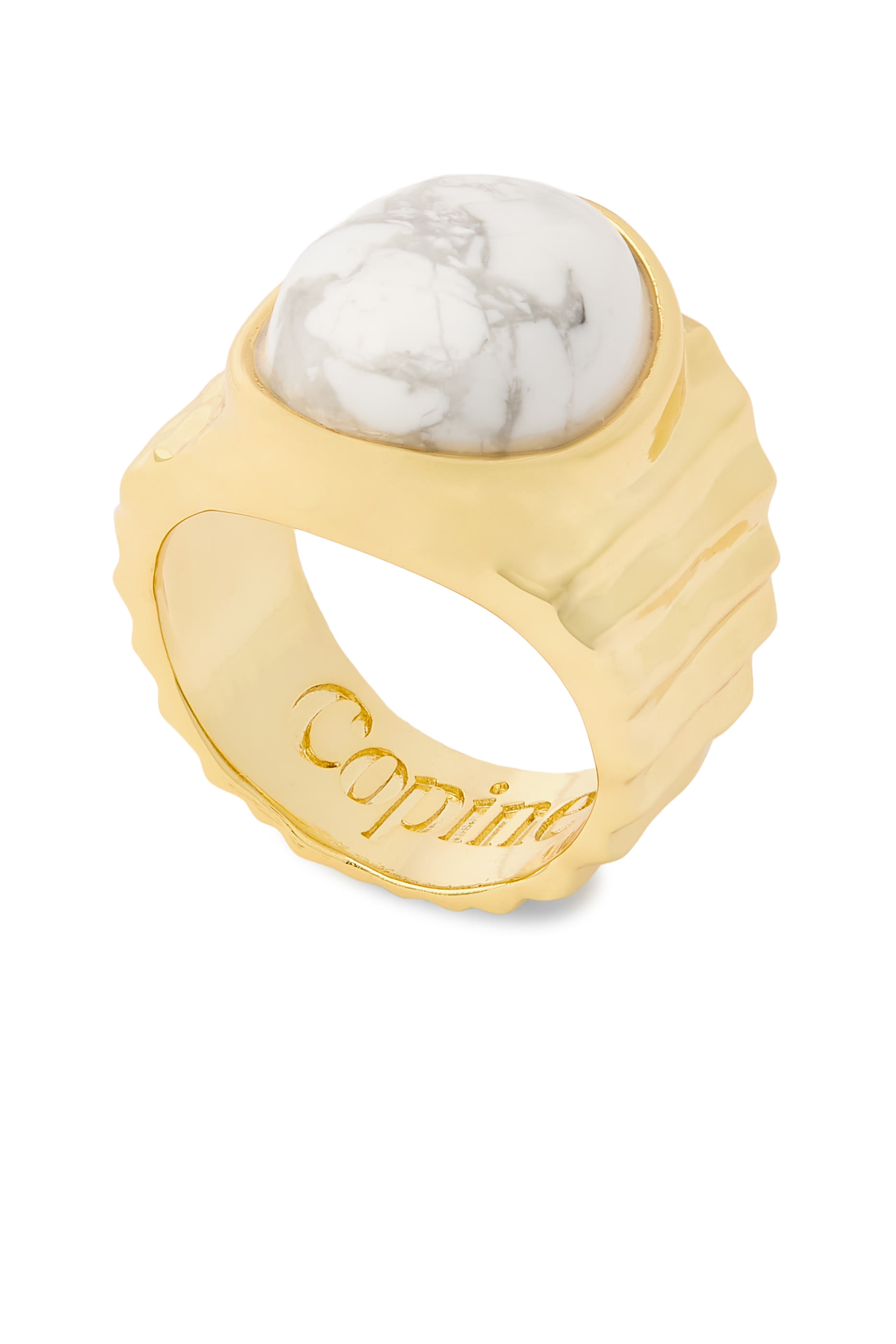 خاتم ريما مرصع بالعقيق، فضة إسترلينية مطلية بالذهب