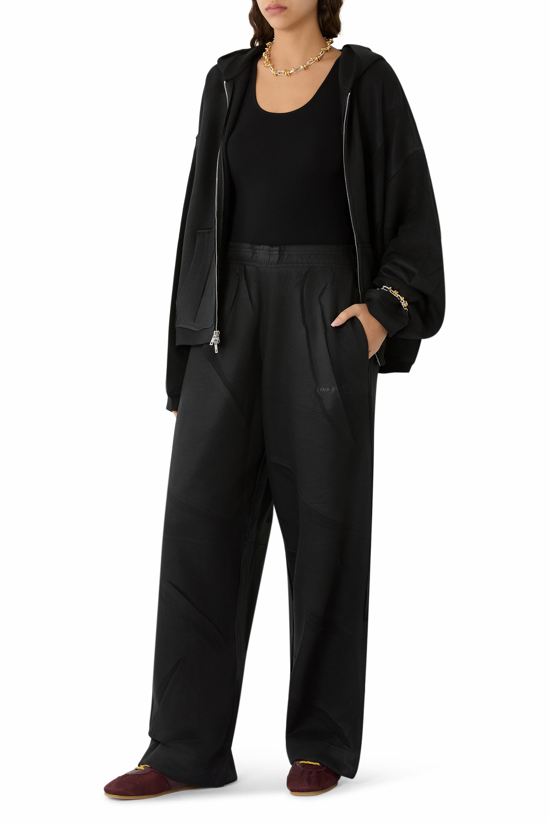 بنطال رياضي بقصة فضفاضة تيري مجعد