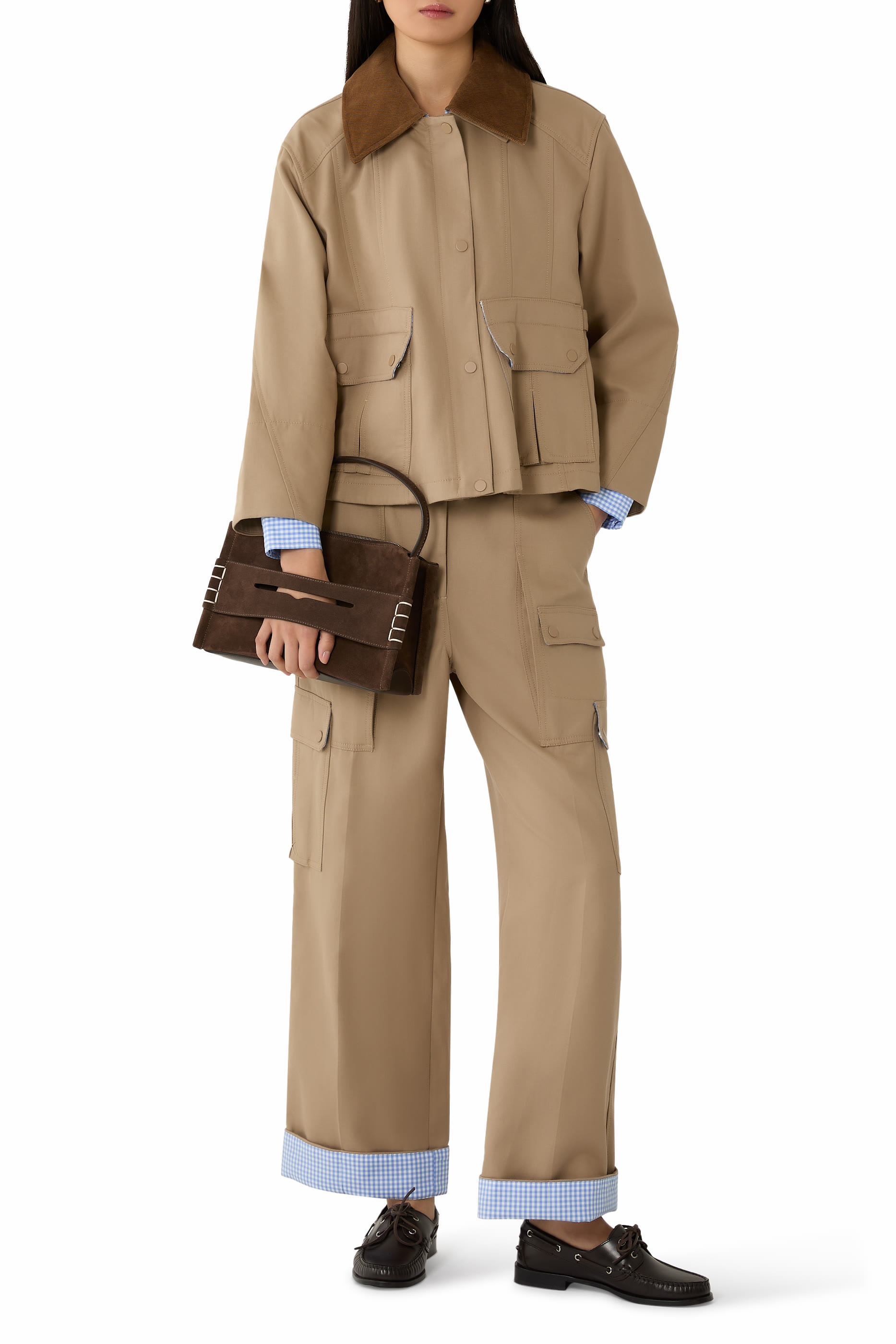 بنطال كارغو يوتيليتي بأساور كاحل مزدوجة