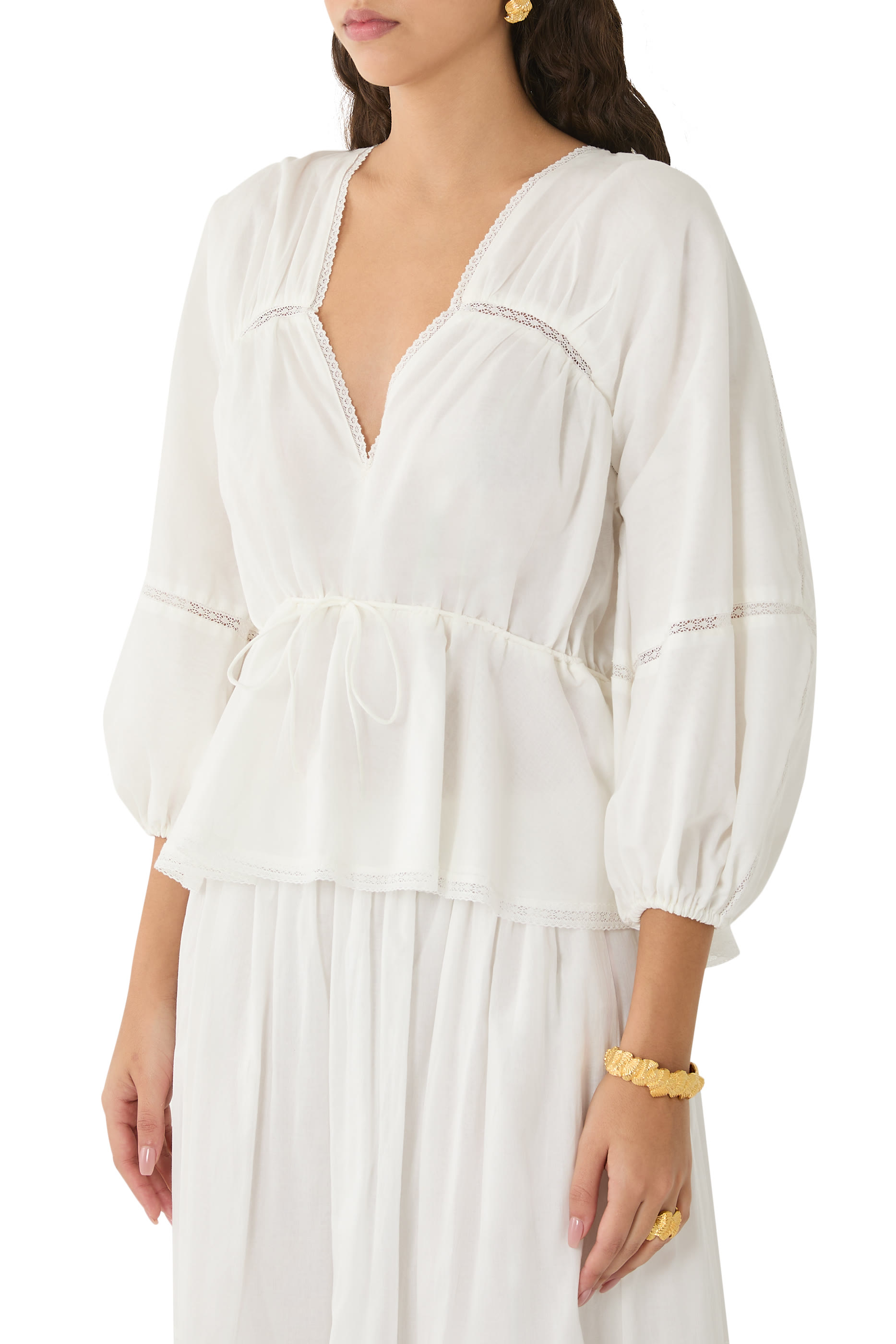 بلوزة ديكو بأكمام طويلة