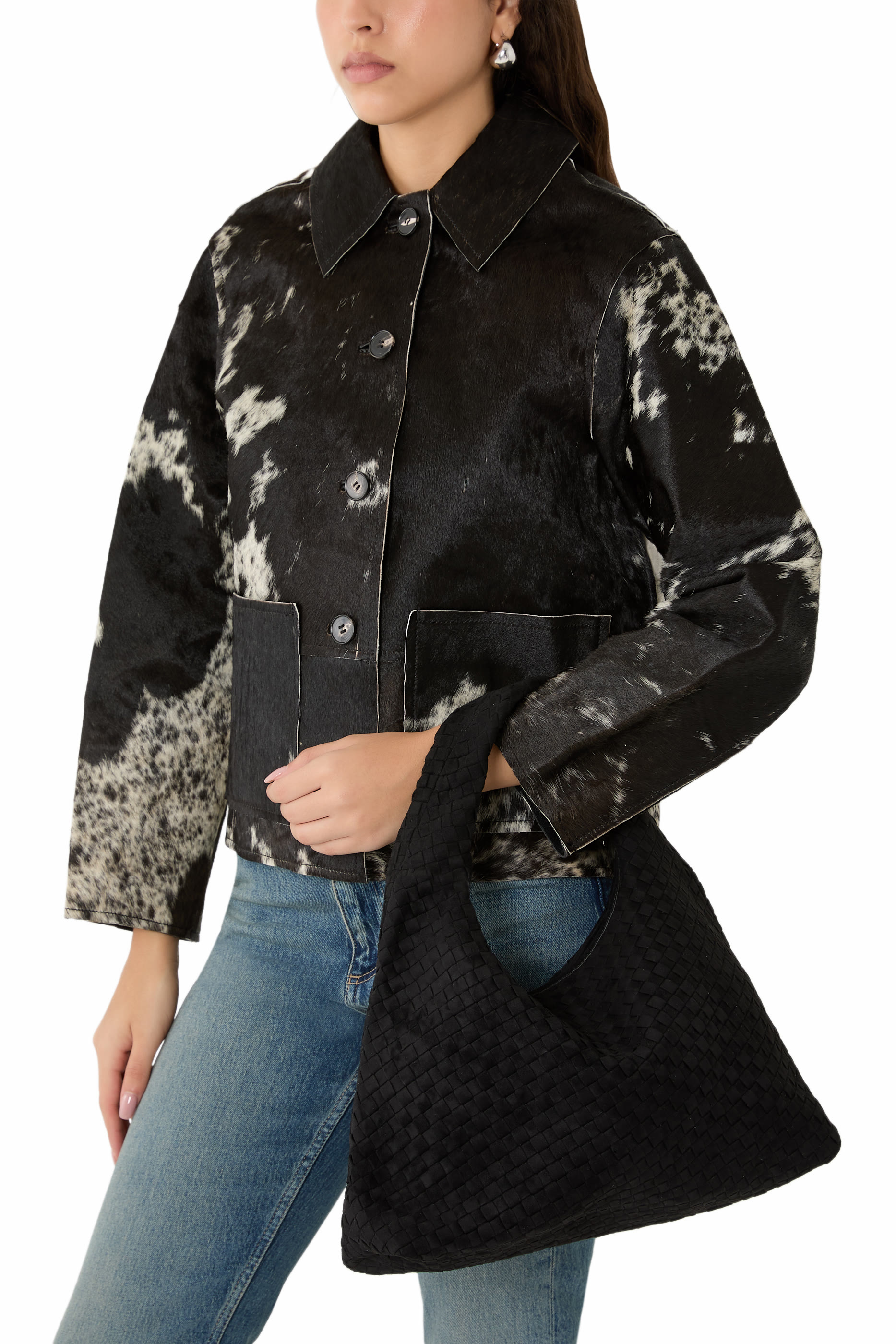 حقيبة كتف لورا شمواه صناعي منسوج