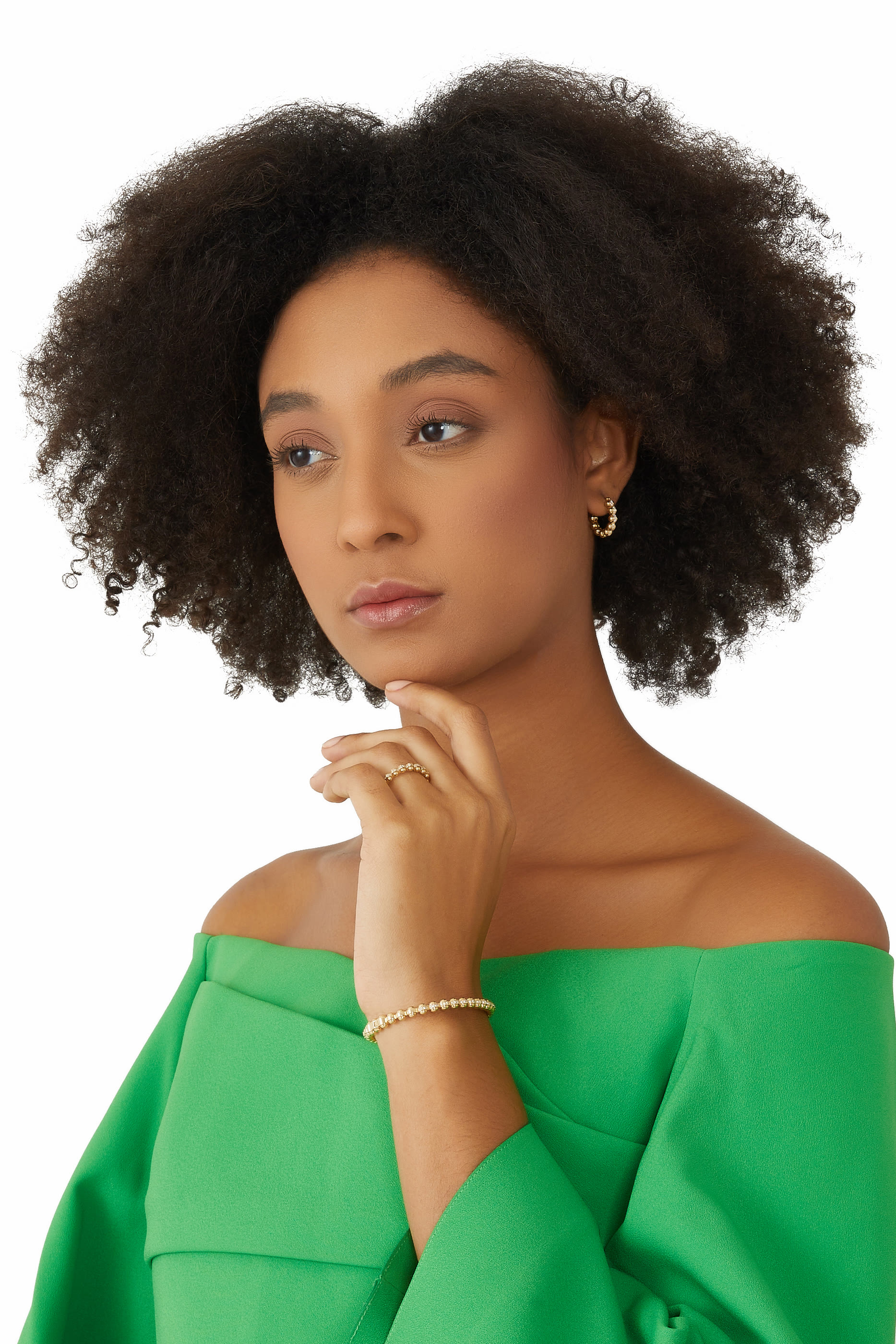 Atom Earrings Size 2, 18k Yellow Gold & Diamonds