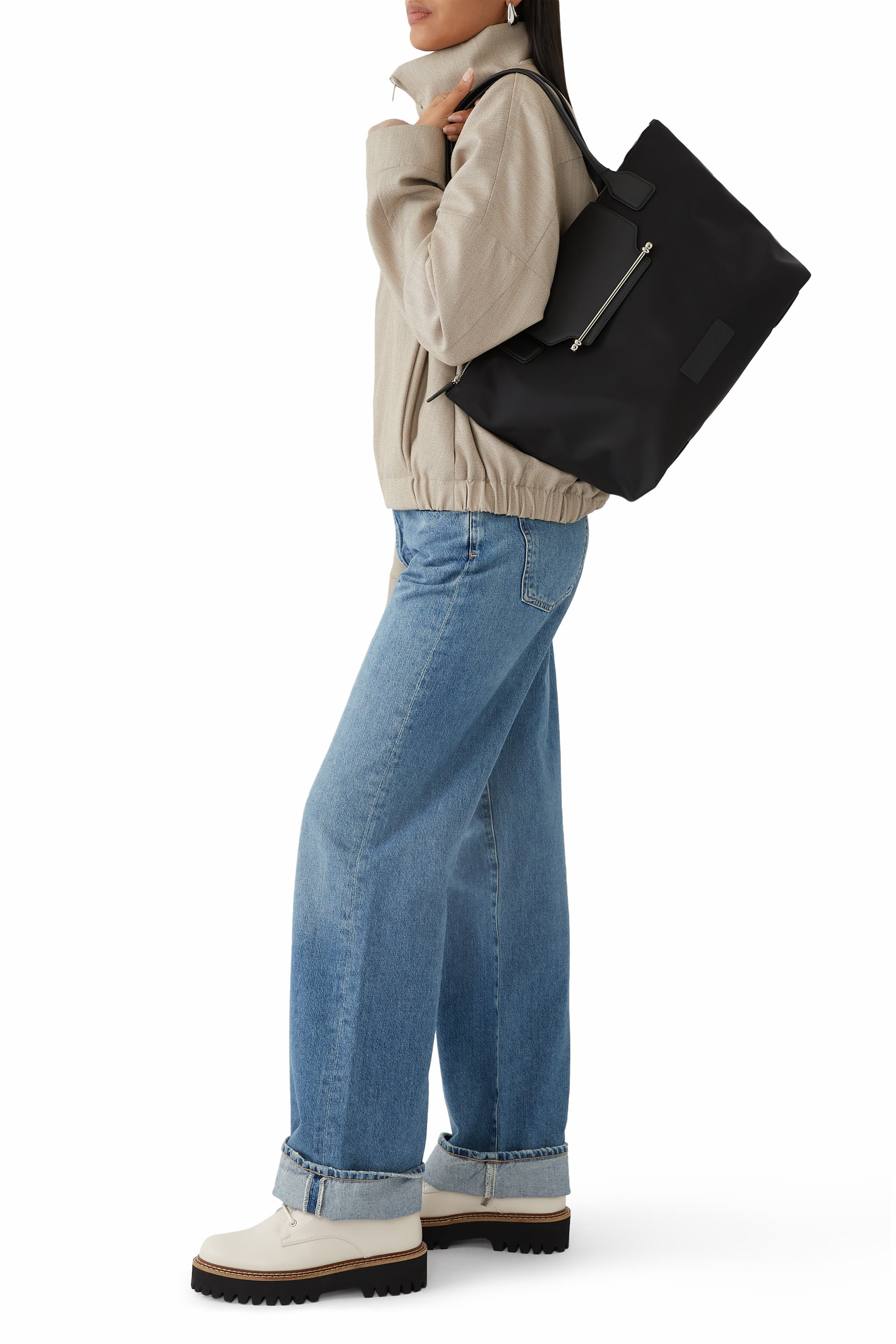 حقيبة يد ترافل متوسطة نايلون معاد تدويره null