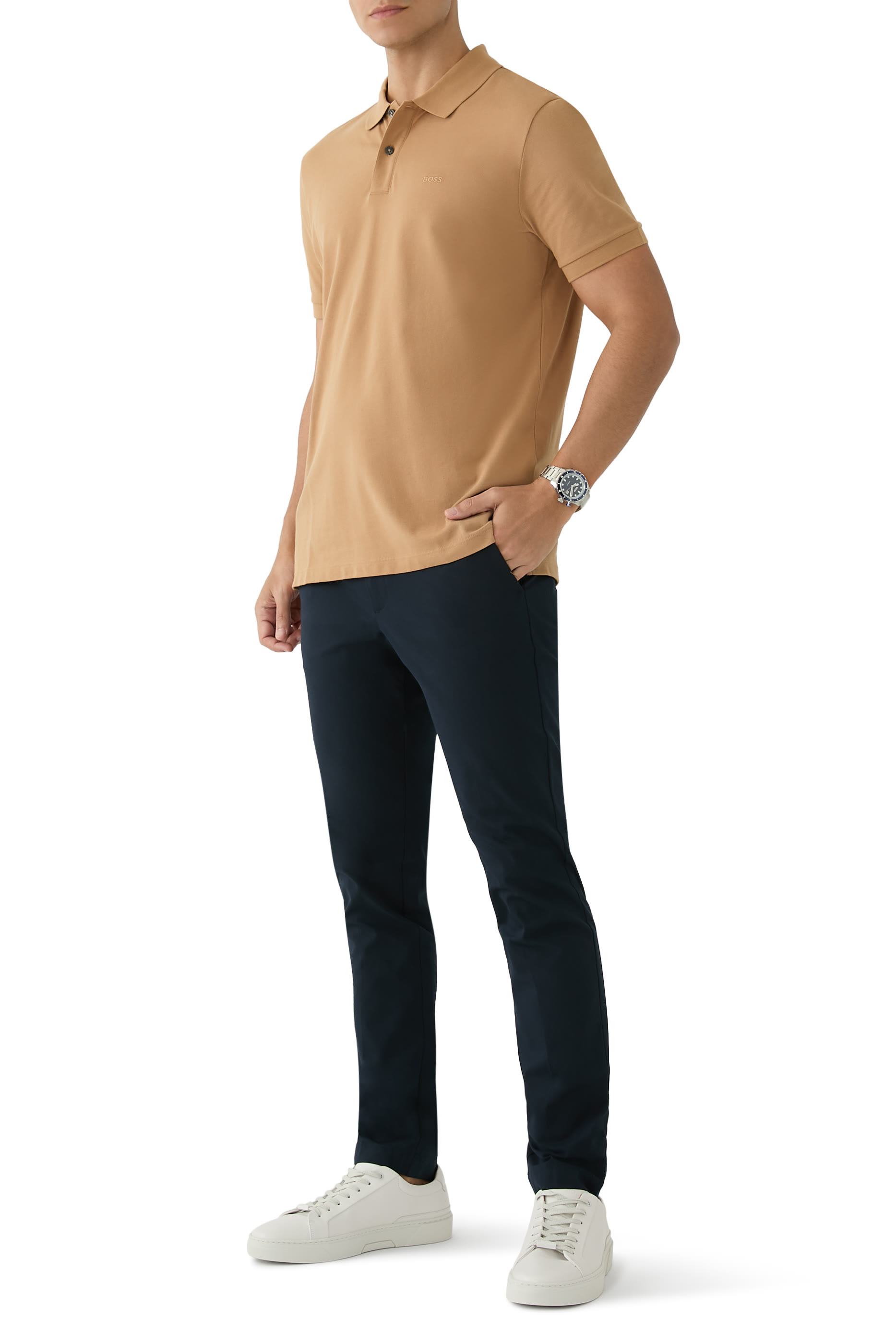 قميص بولو بالاس بتطريز شعار الماركة قطن