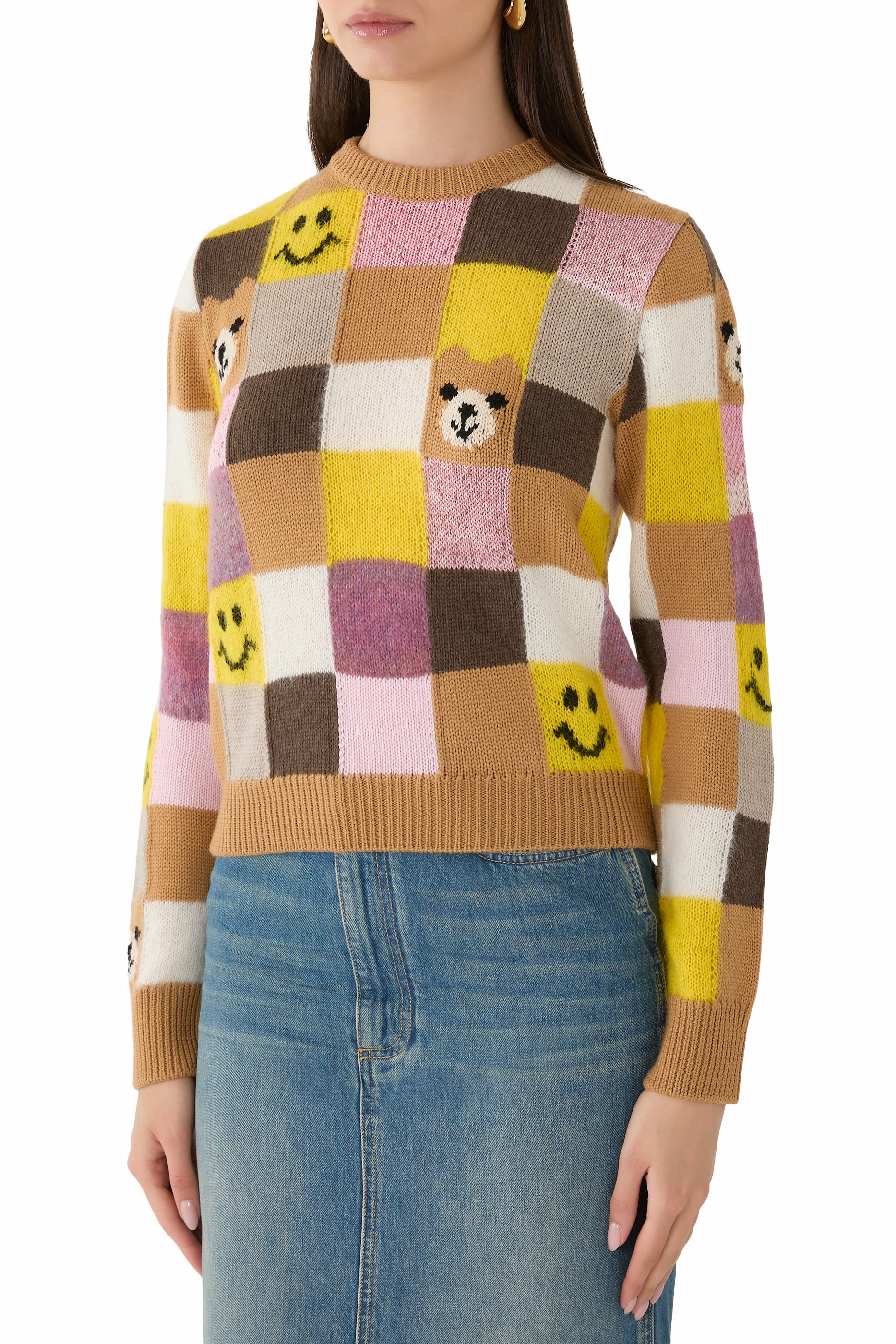 سترة مزينة بتفاصيل الدب تيدي مزيج صوف وكشمير