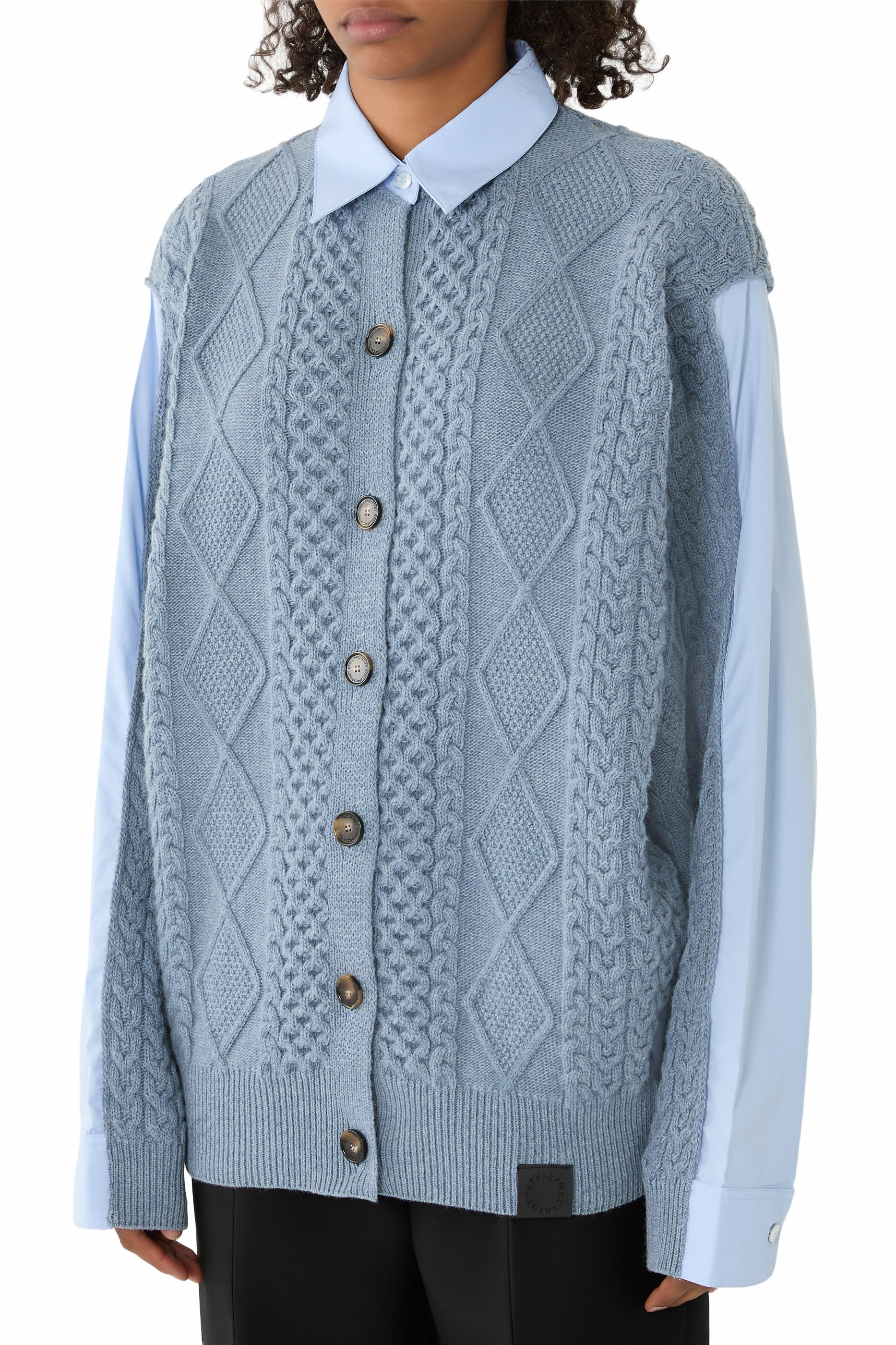 كارديجان منسوج بنمط قميص خامات متنوعة