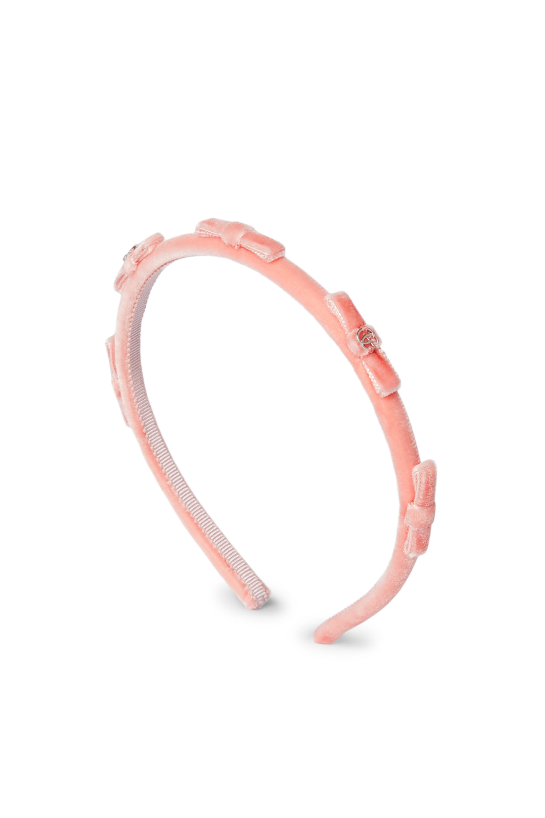 طوق رأس مزين بربطات فيونكة وحلي حرفي شعار الماركة للأطفال