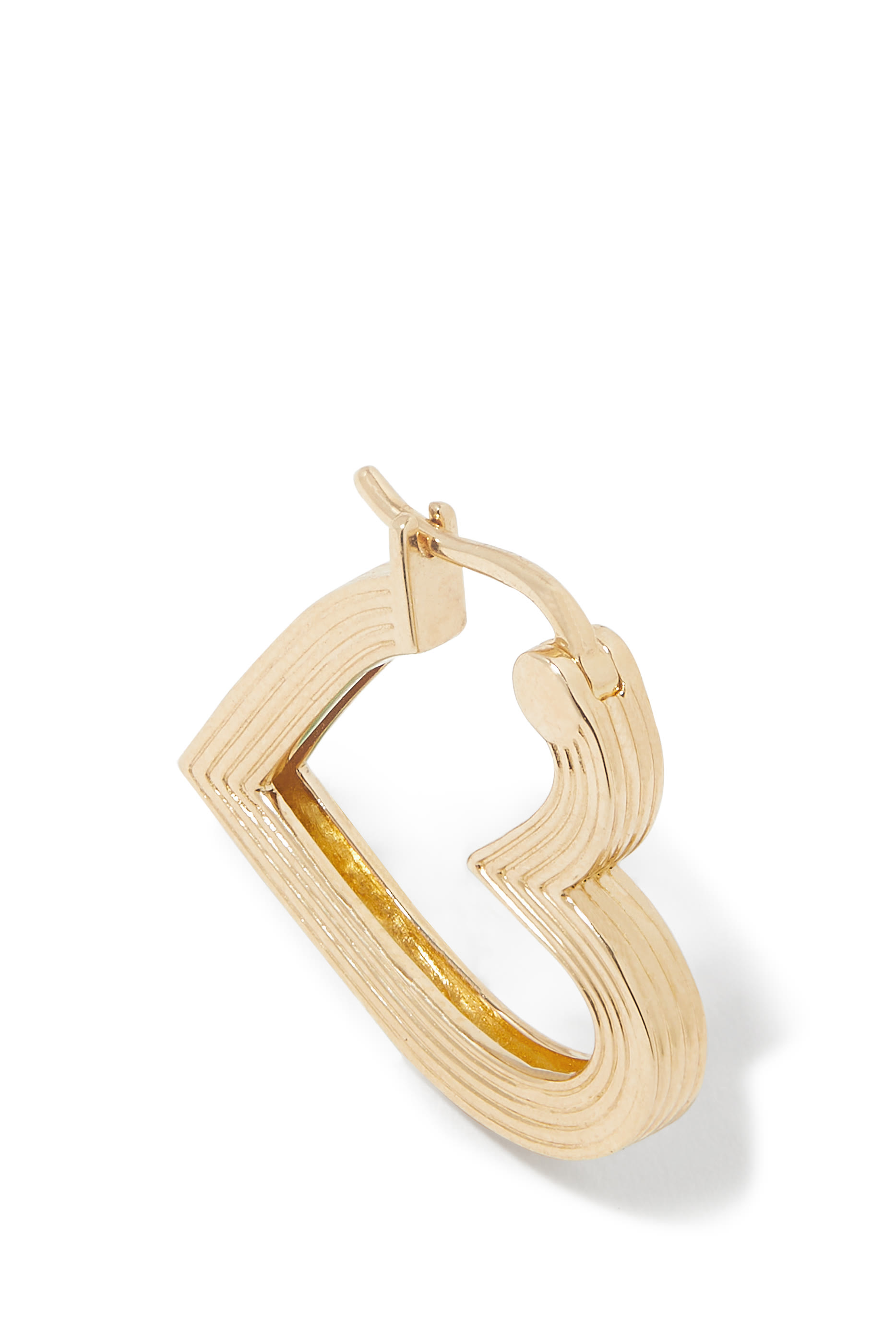 أقراط هاجي بتصميم قلب، ذهب أصفر عيار 14