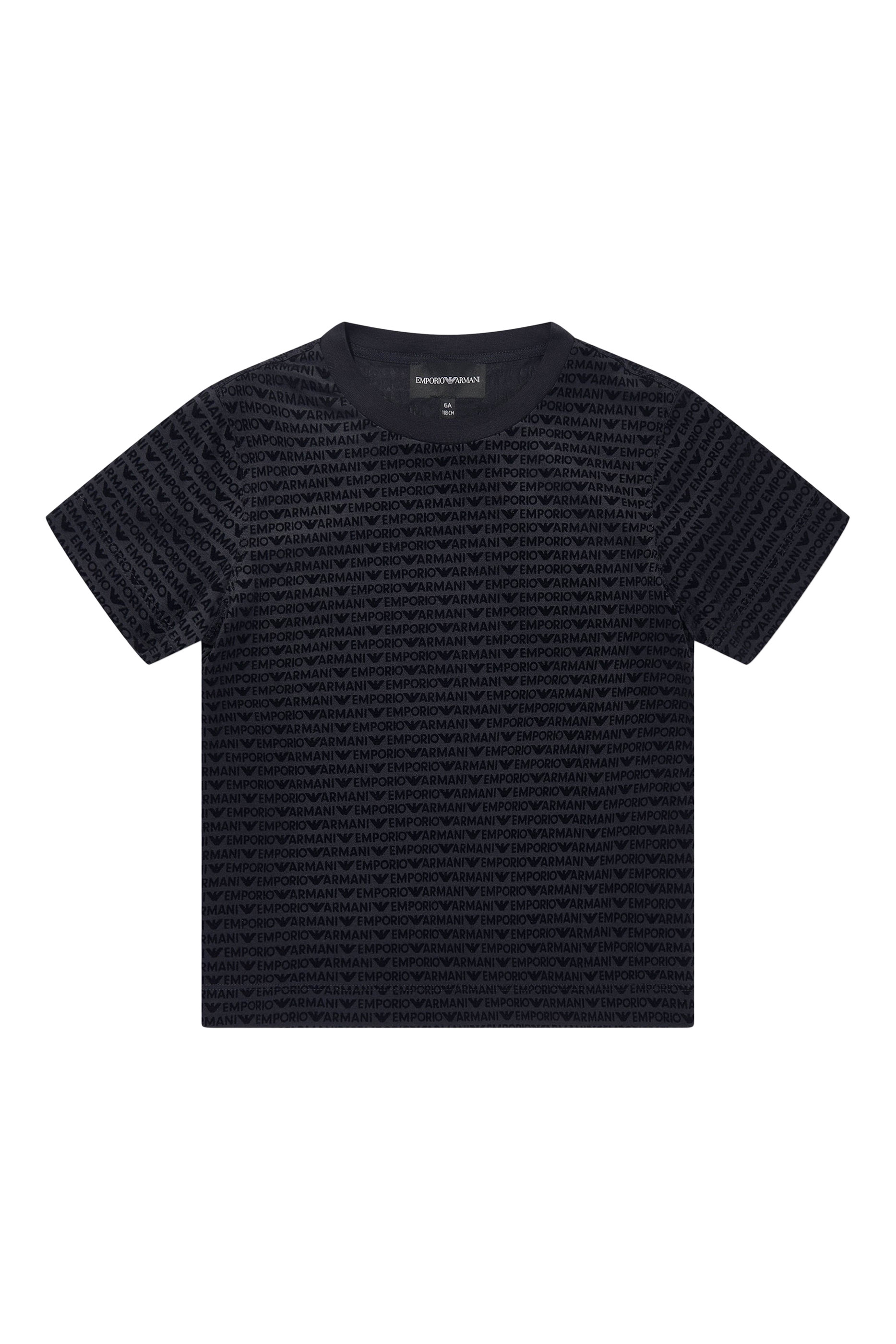 تيشيرت مزين بحروف شعار الماركة بالكامل بتصميم بارز