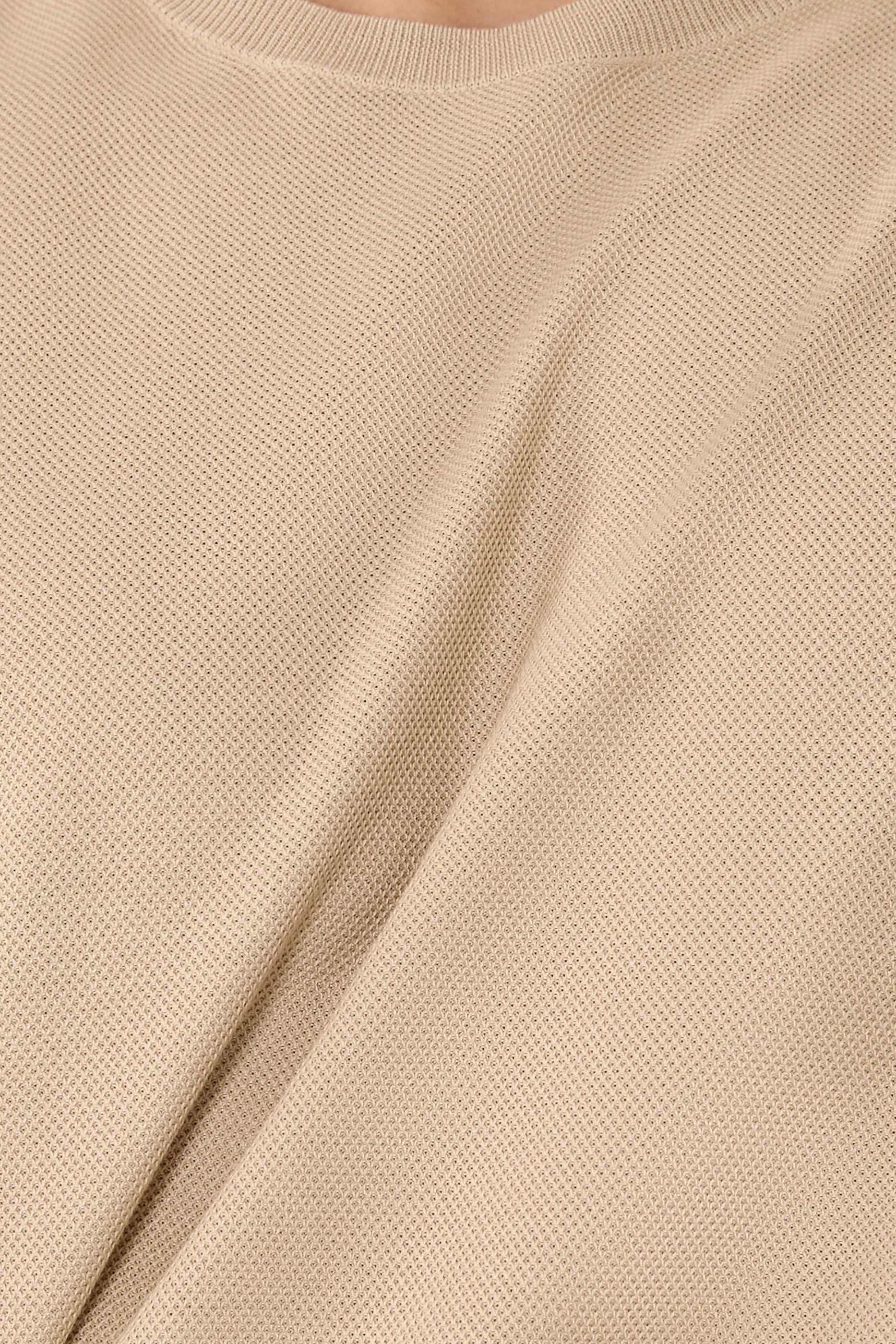 كنزة بياقة ضيقة قطن وحرير