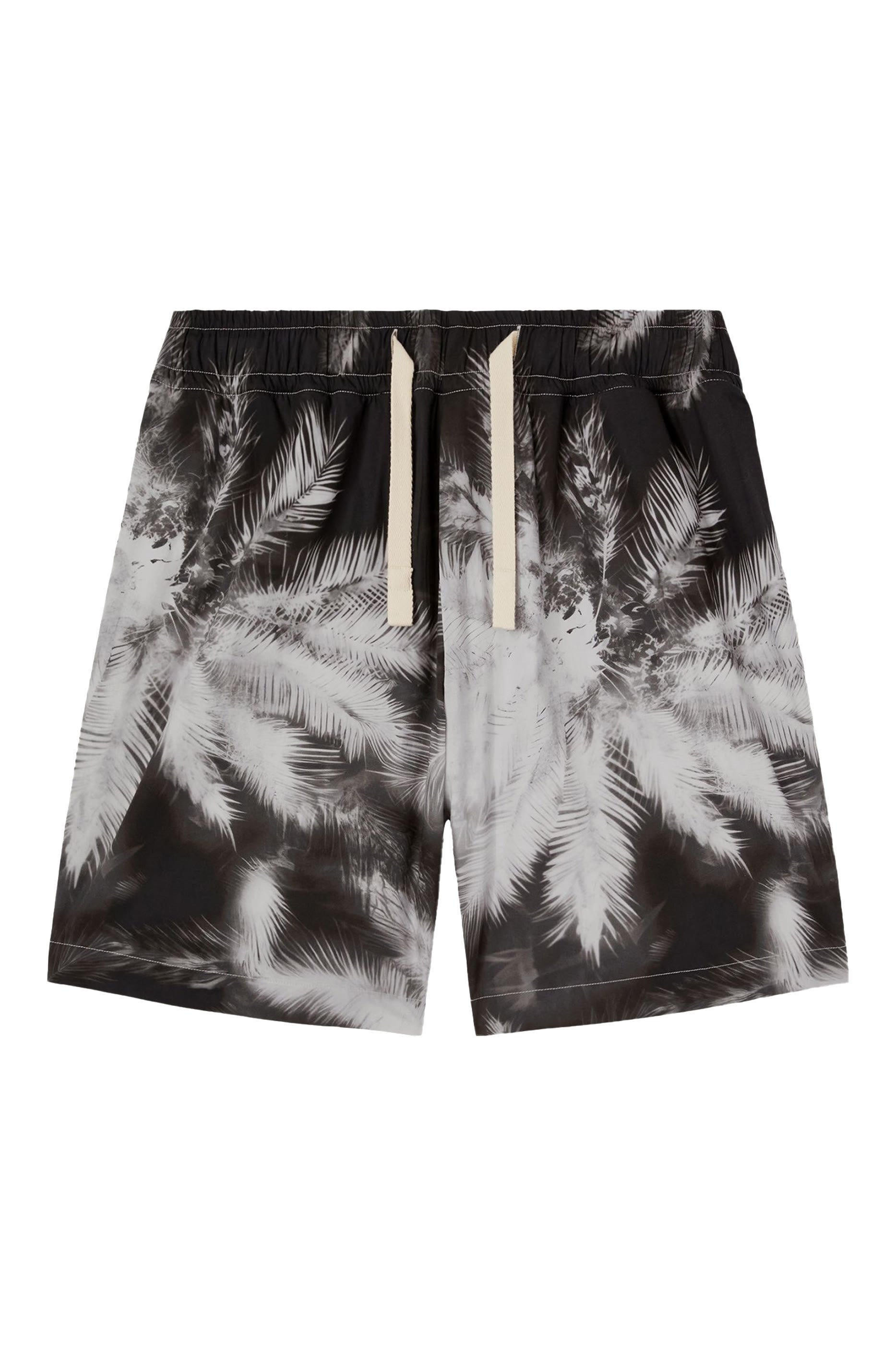 شورت بنقشة نخيل بلون أزرق